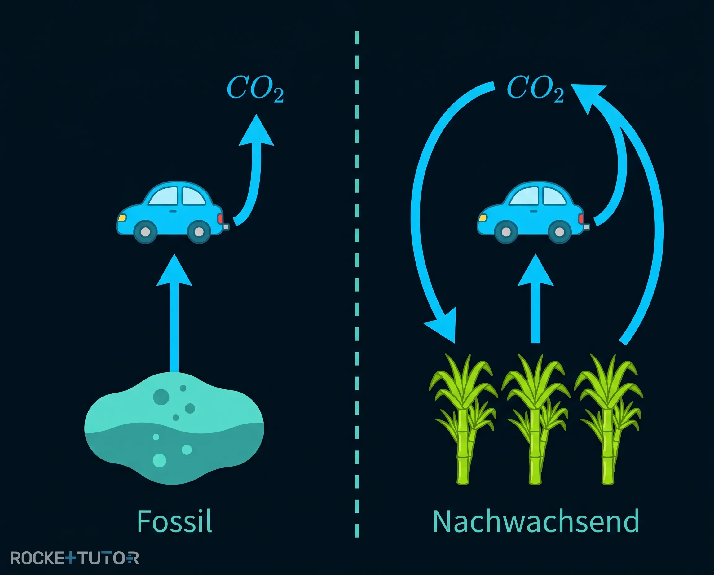 Kreislauf von Bioethanol und CO2