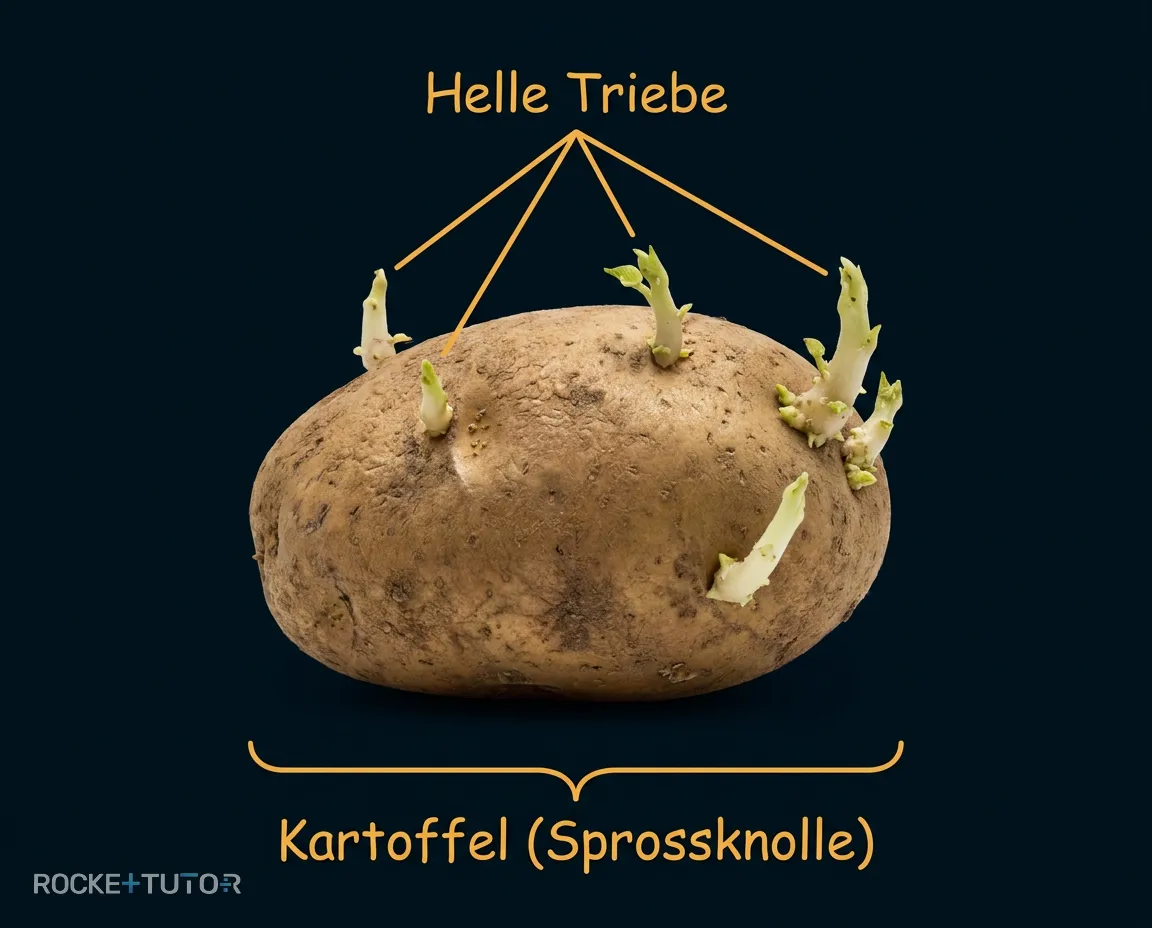 Kartoffel mit hellen Trieben