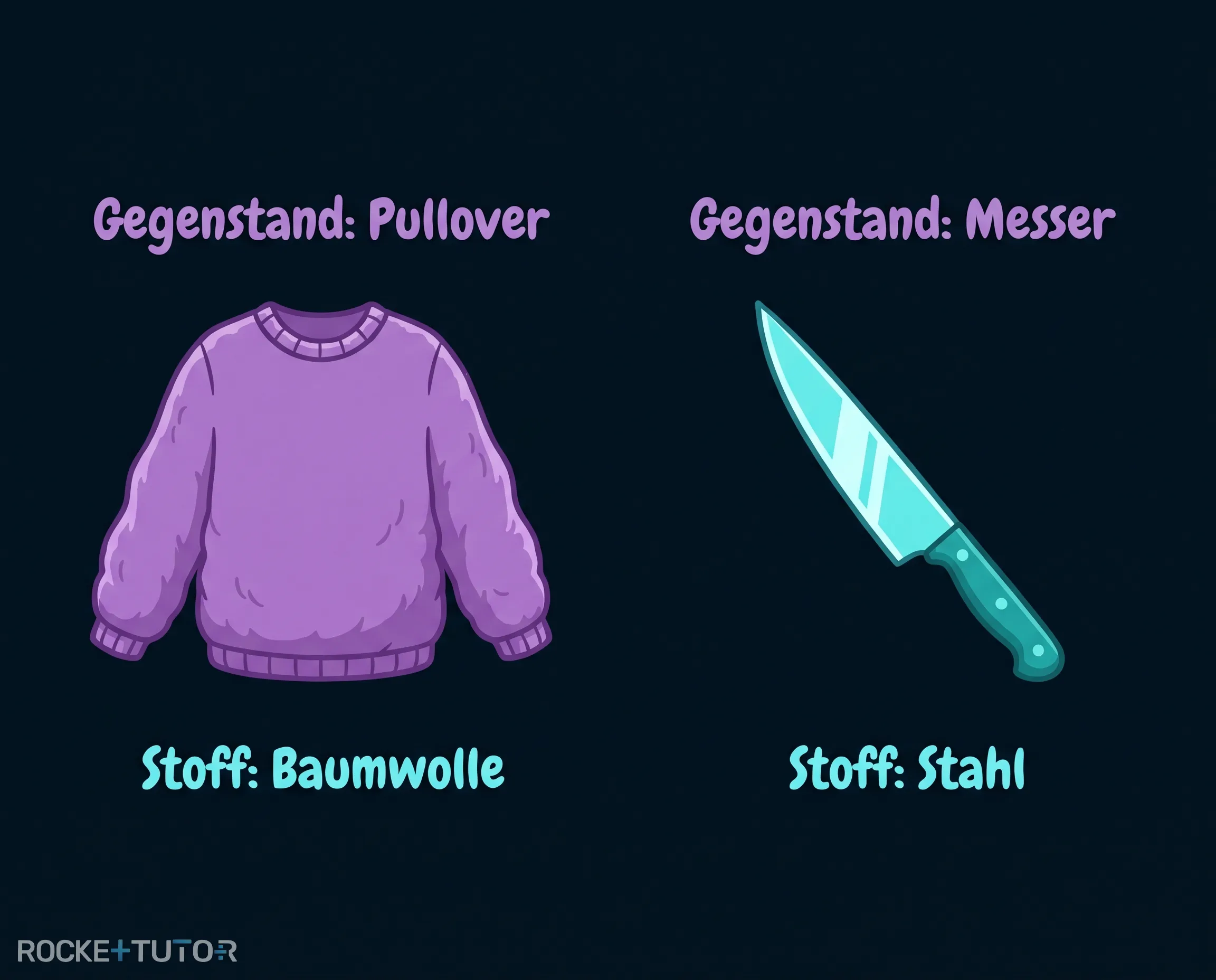 Pullover und Messer Vergleich