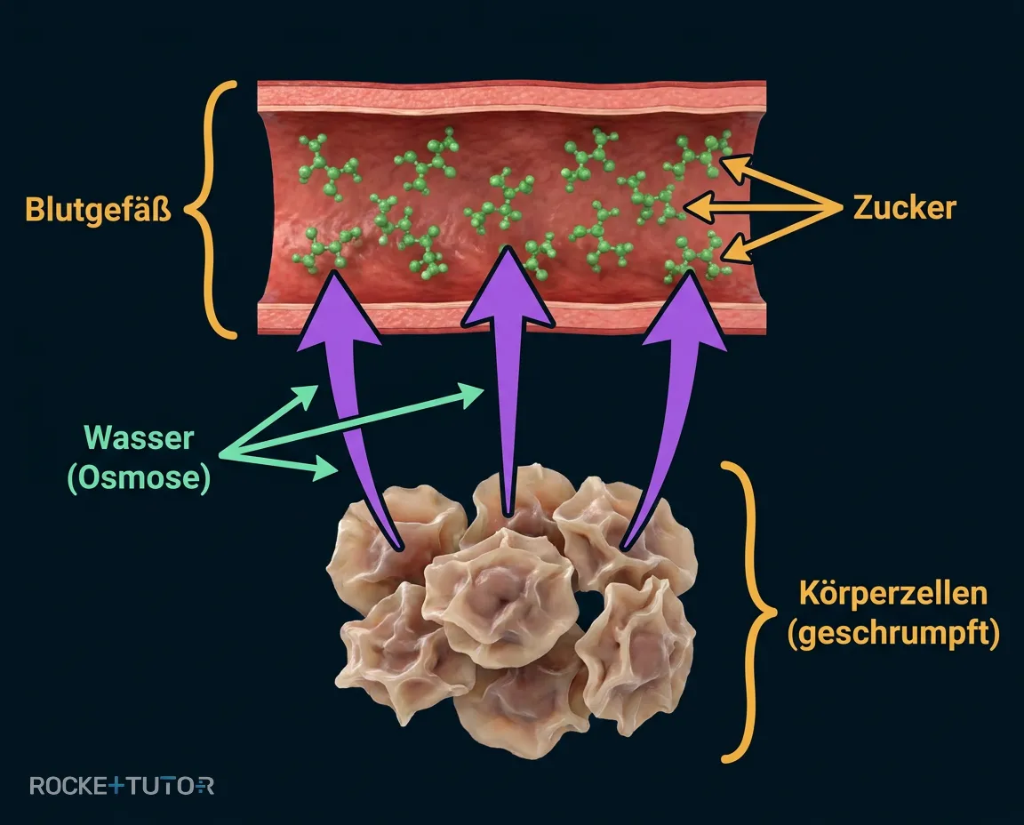 Osmose bei hohem Blutzucker