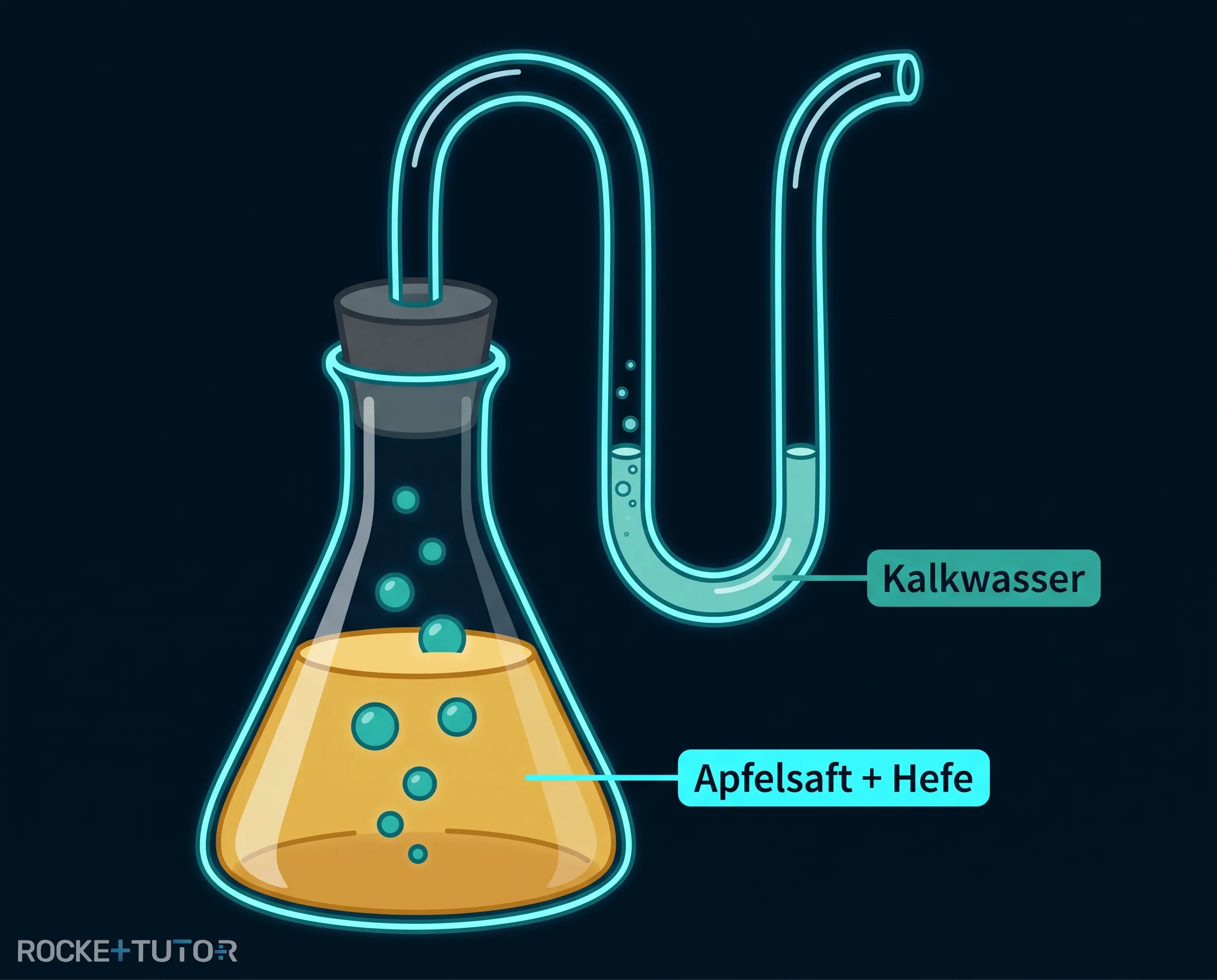 Gärröhrchen mit Kalkwasser