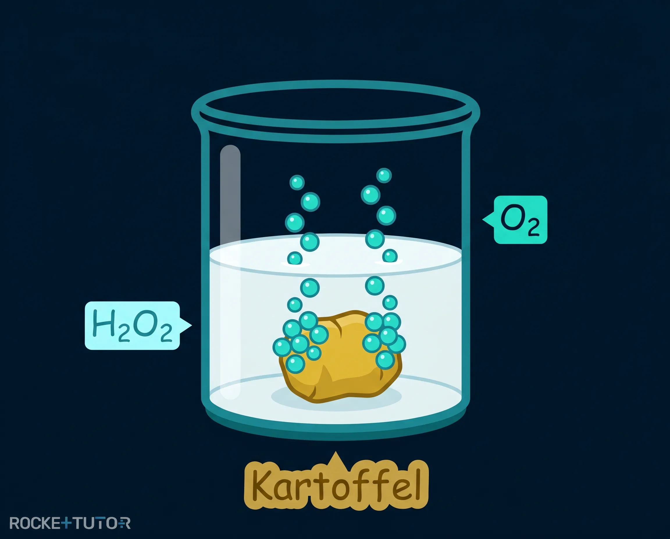 Kartoffel in Wasserstoffperoxid