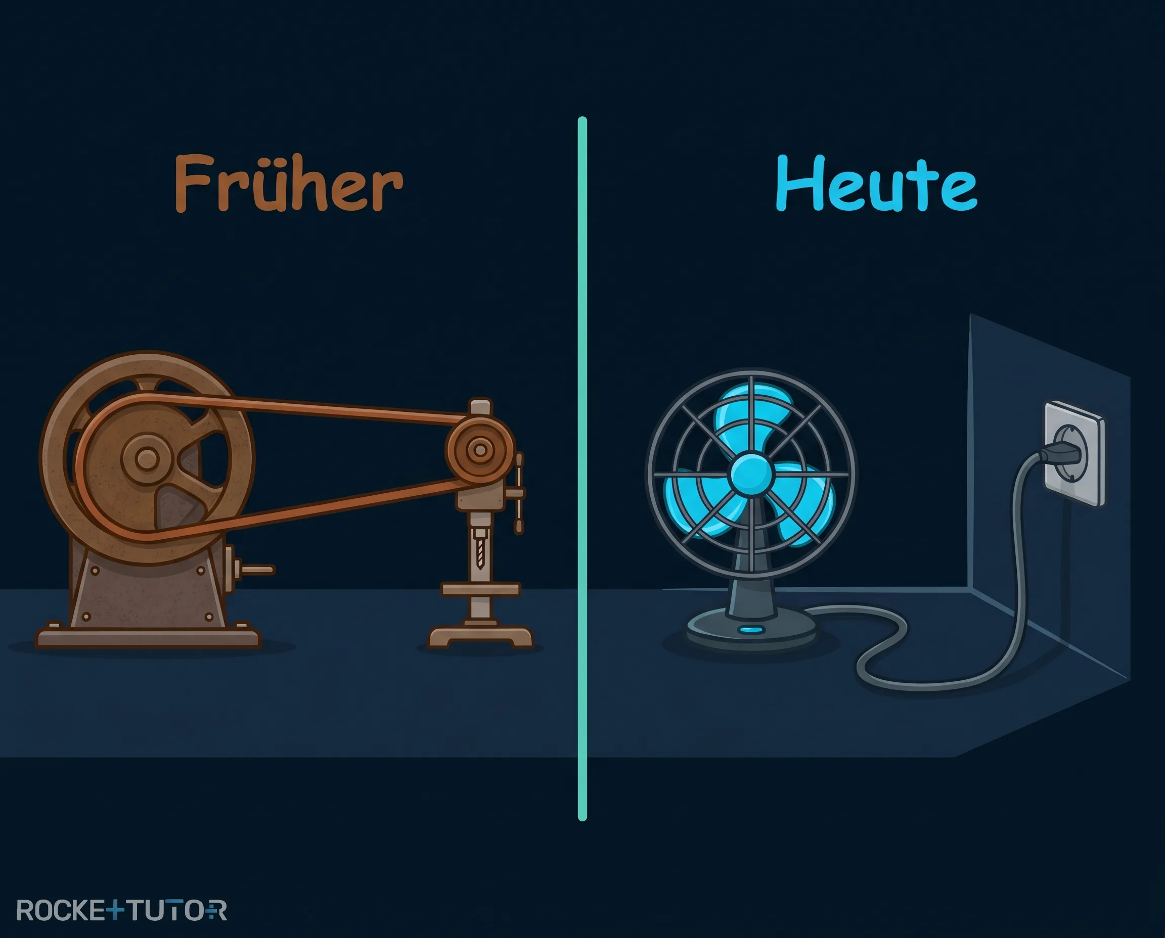Dampfmaschine mit Transmissionsriemen
