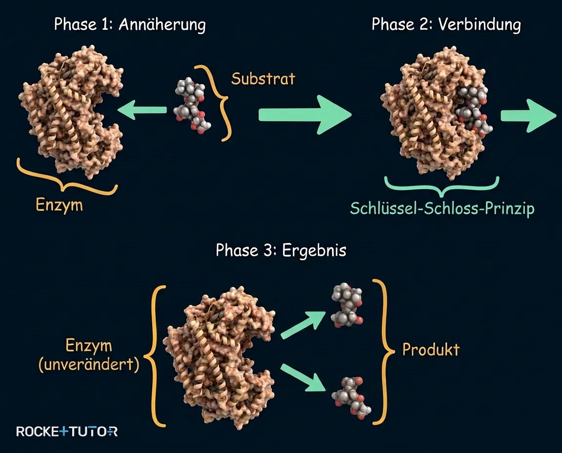 Schlüssel-Schloss-Prinzip bei Enzymen