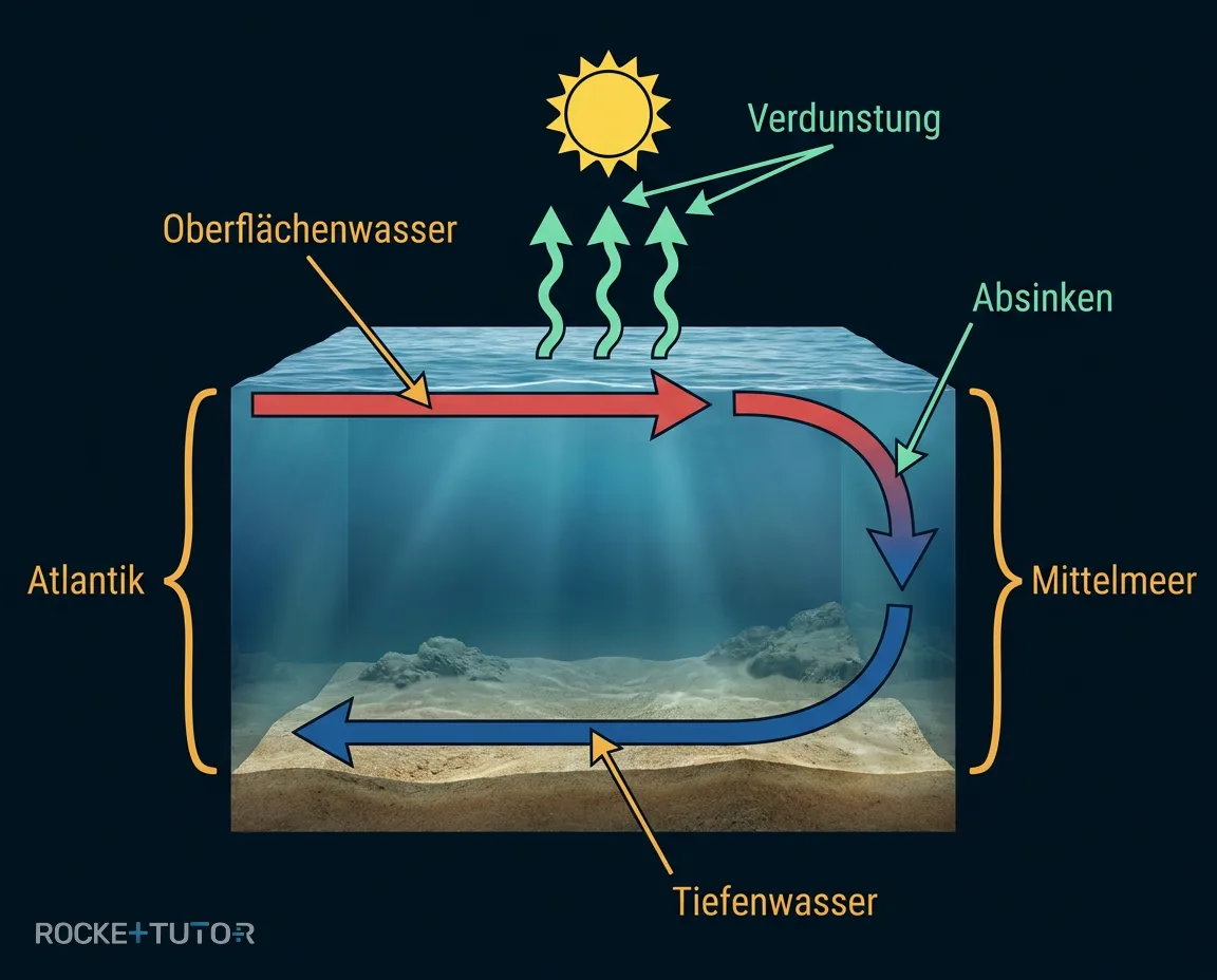 Schema der thermohalinen Zirkulation