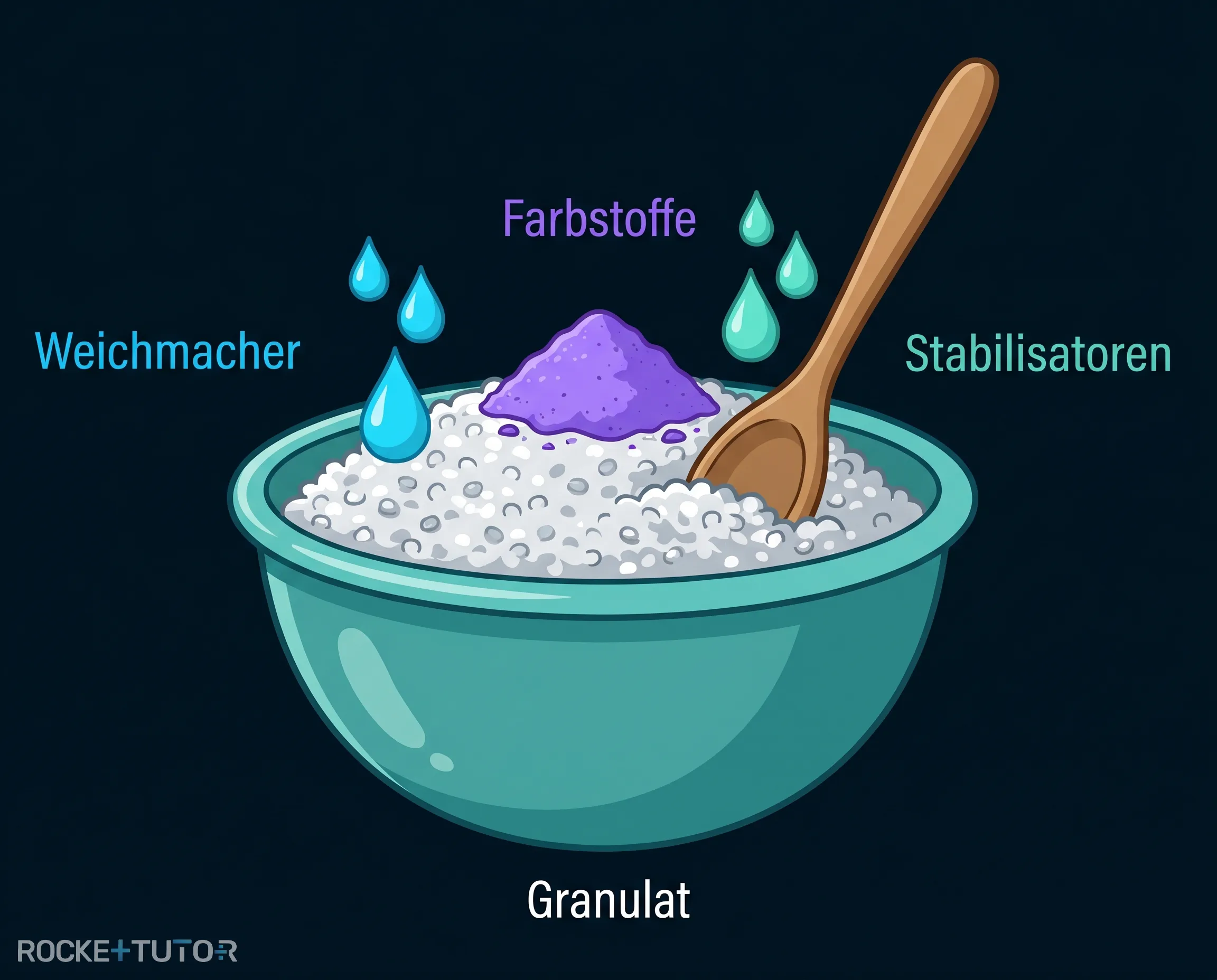 Granulat und bunte Additive