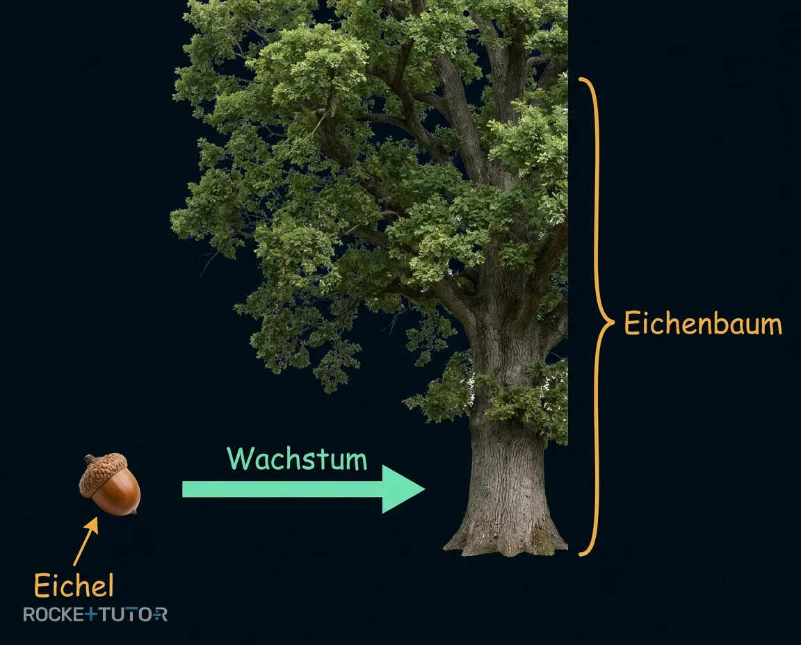 Eichel wird zu Eichenbaum