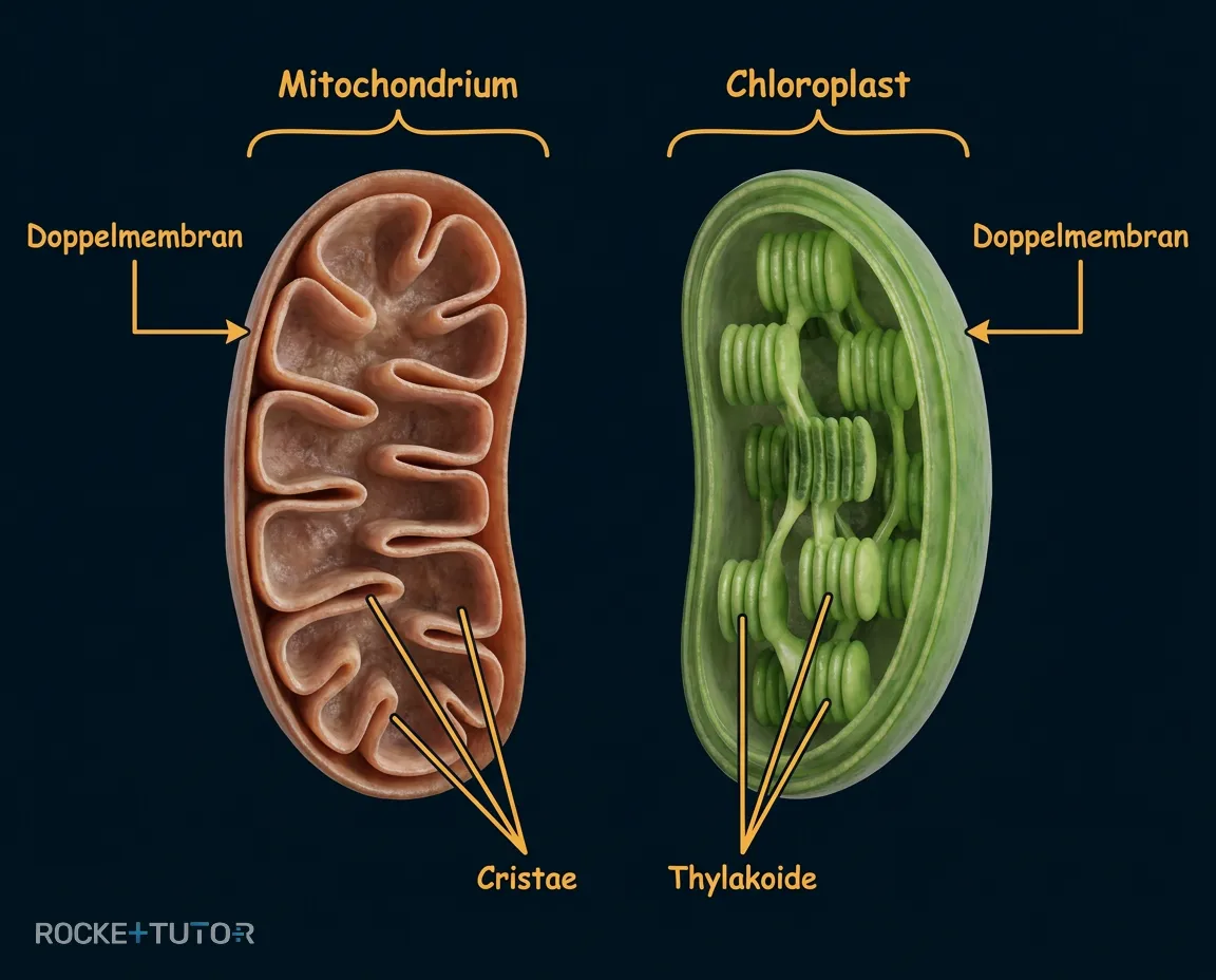 Mitochondrium und Chloroplast im Vergleich