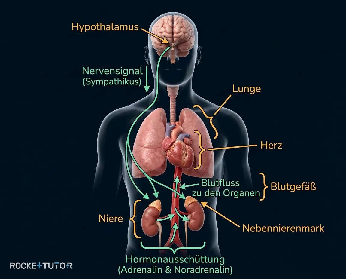 Ablauf der hormonellen Stressreaktion