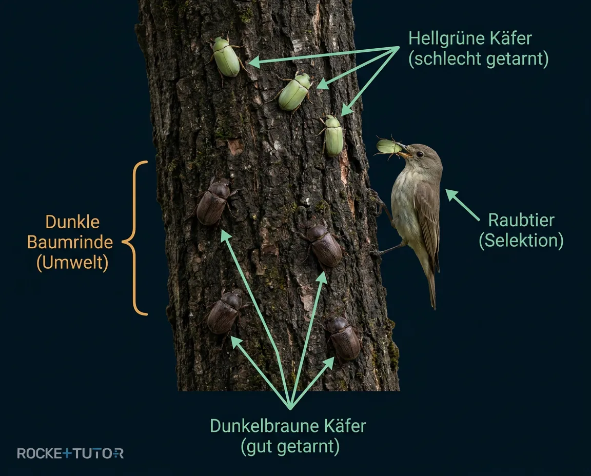 Schema zu Variation und Selektion in der Evolution