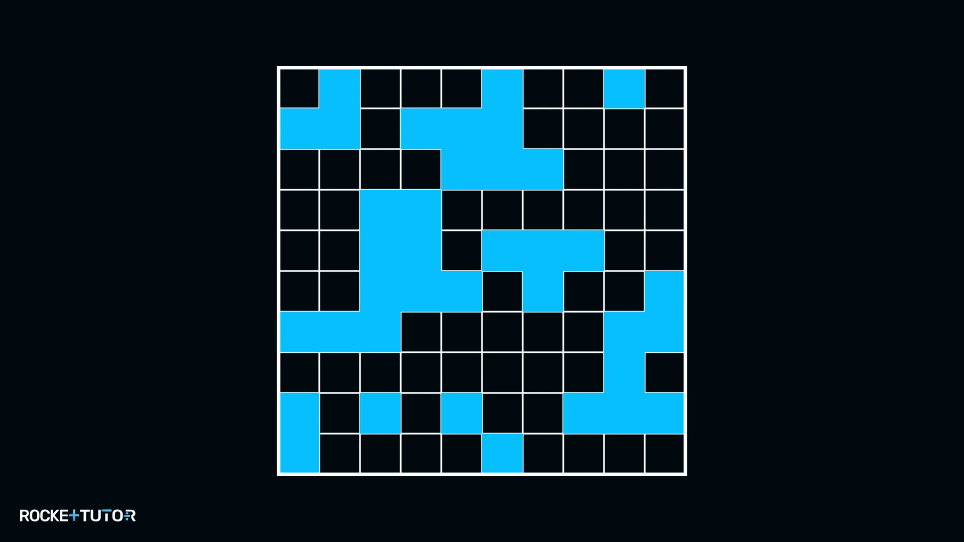 Mosaikboden mit 100 Fliesen, 37 davon blau