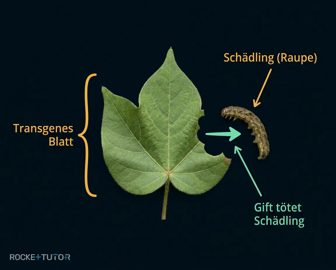 Raupe frisst an Blatt