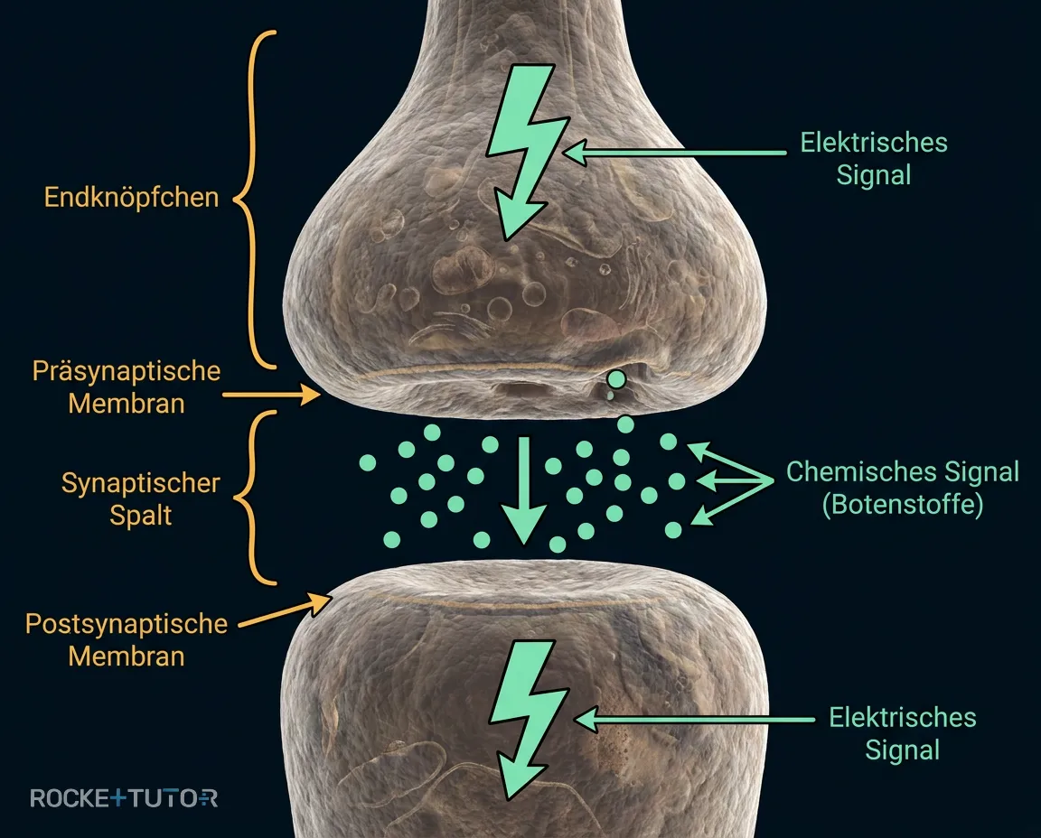 Aufbau einer chemischen Synapse
