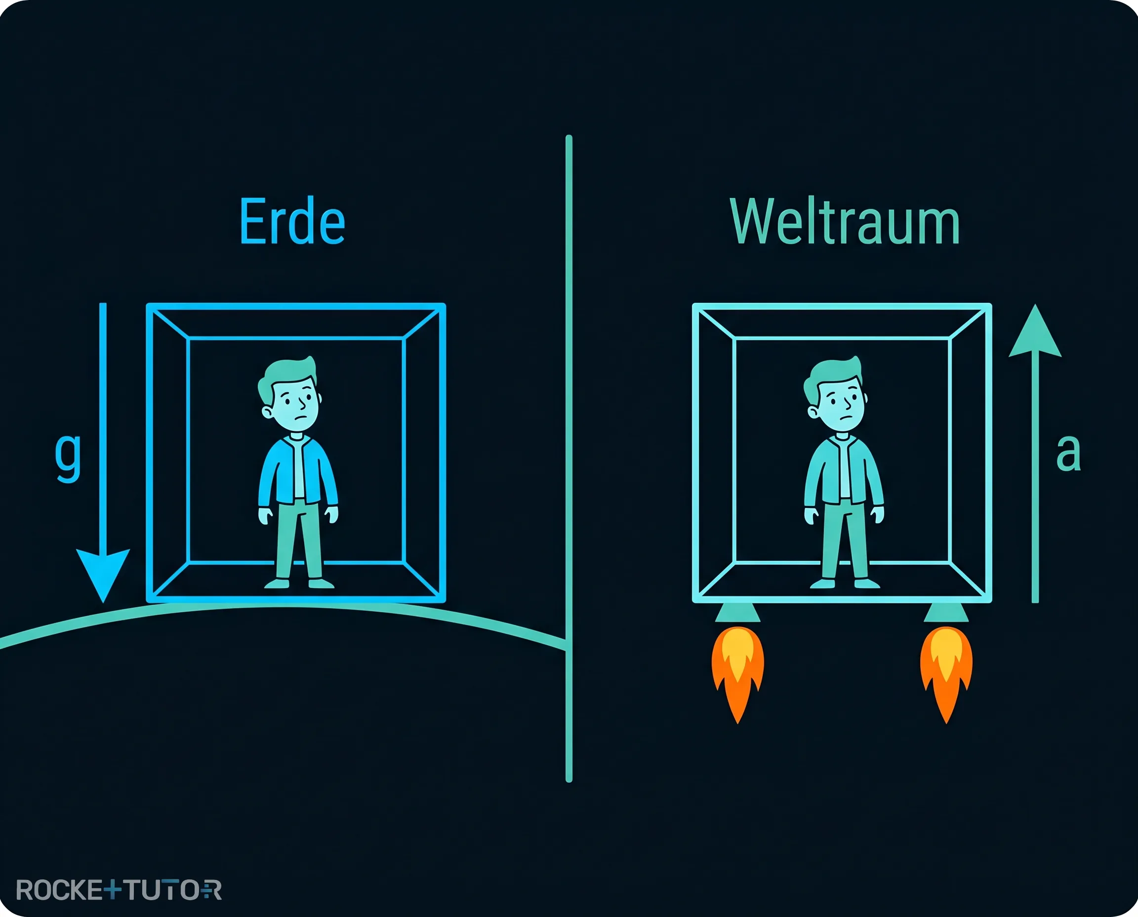 Person in fensterloser Rakete