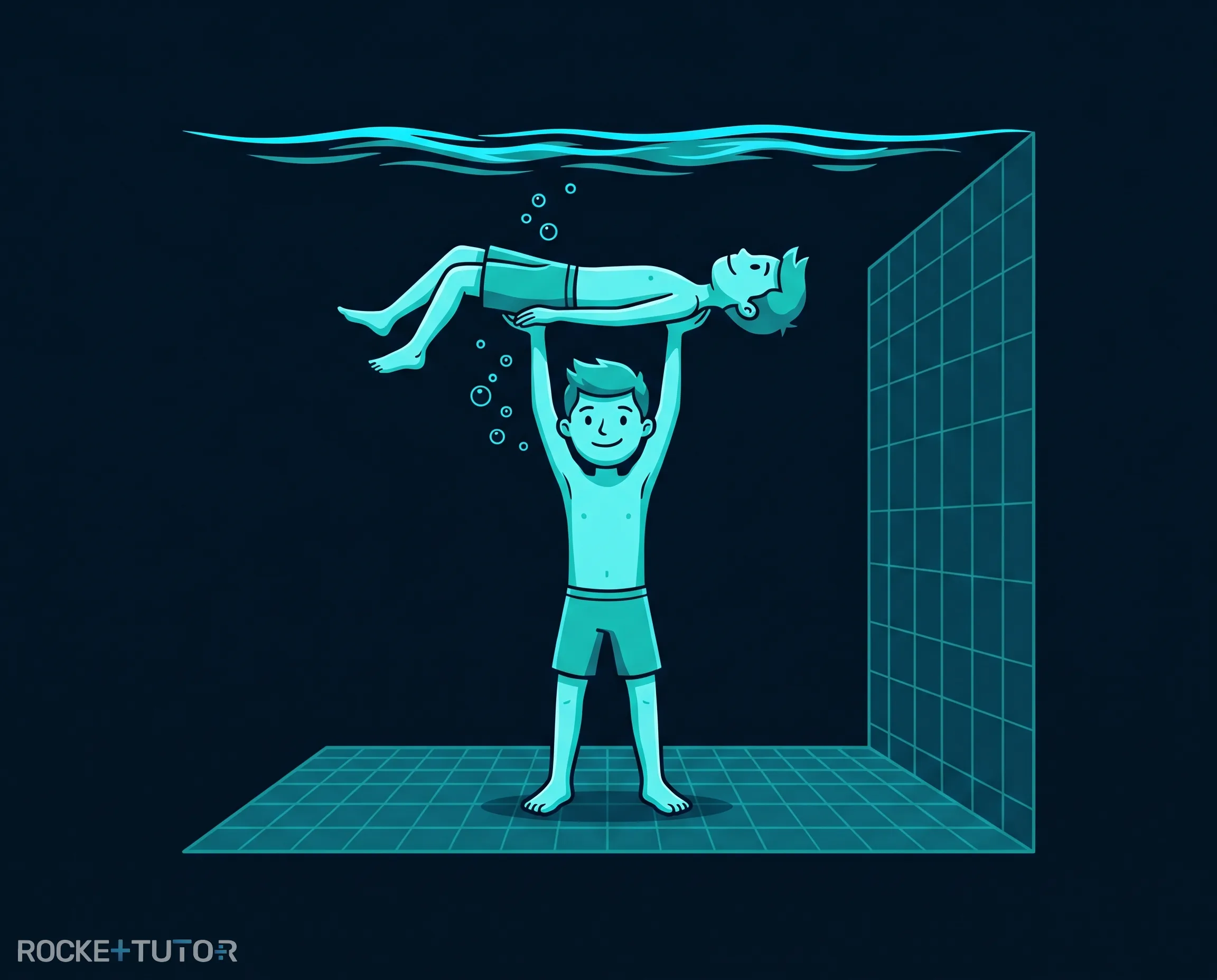 Person im Wasser heben