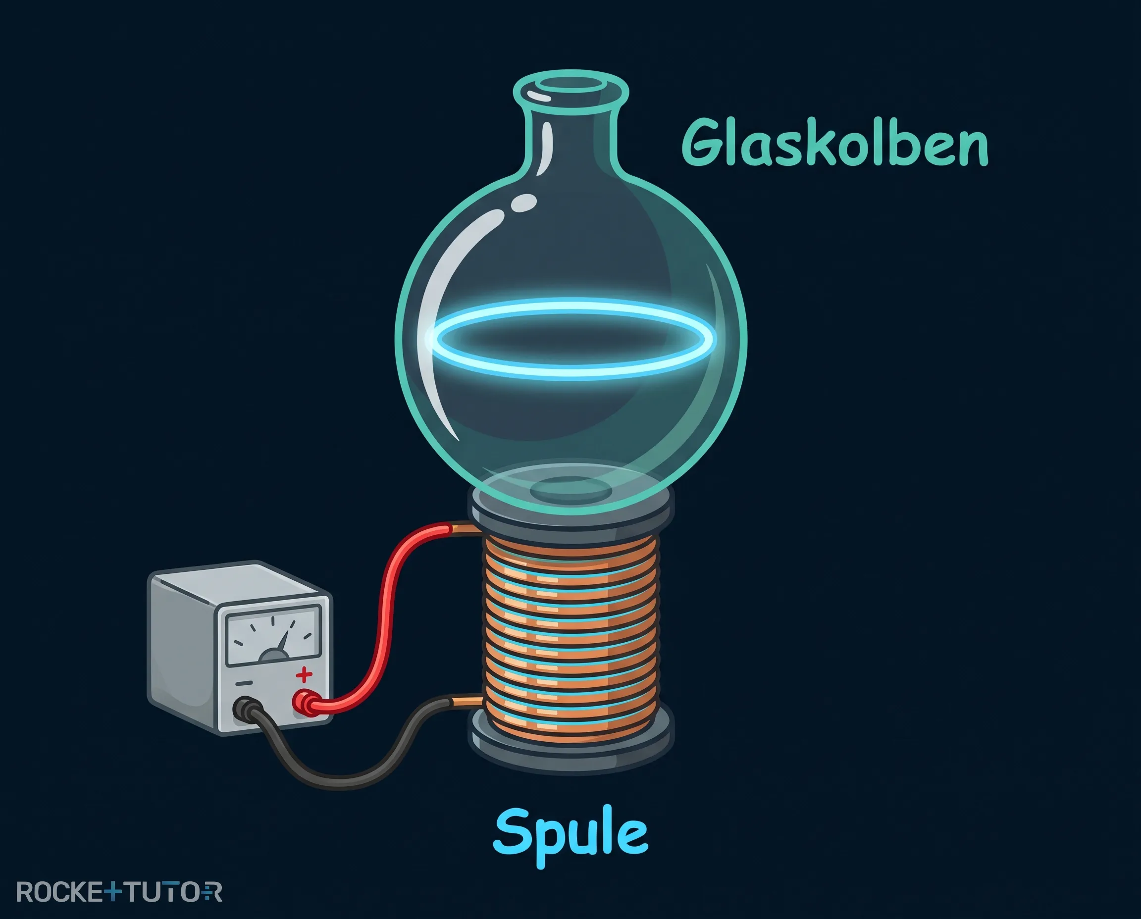 Leuchtender Ring im Glaskolben