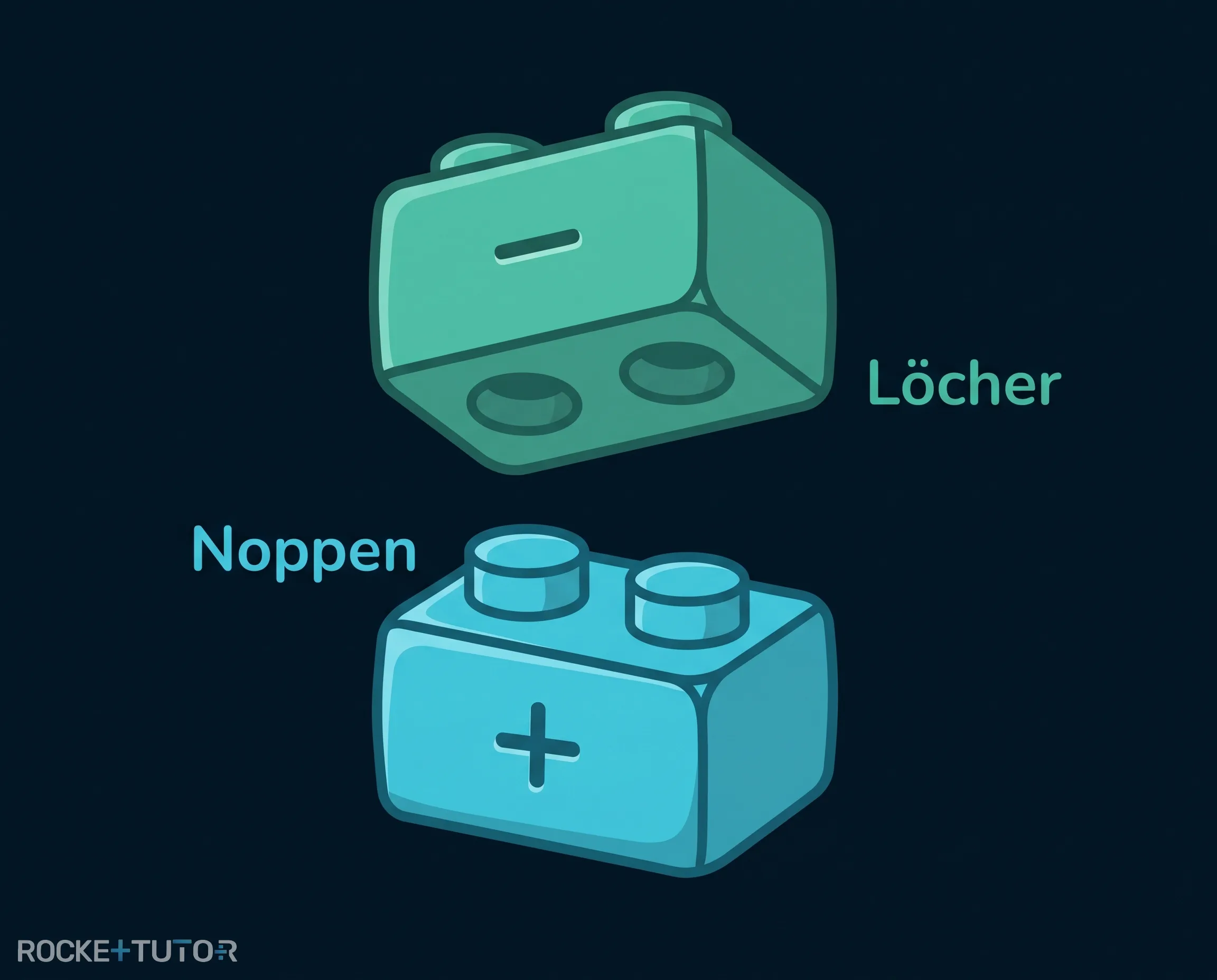 Zwei Klemmbausteine als Ionen