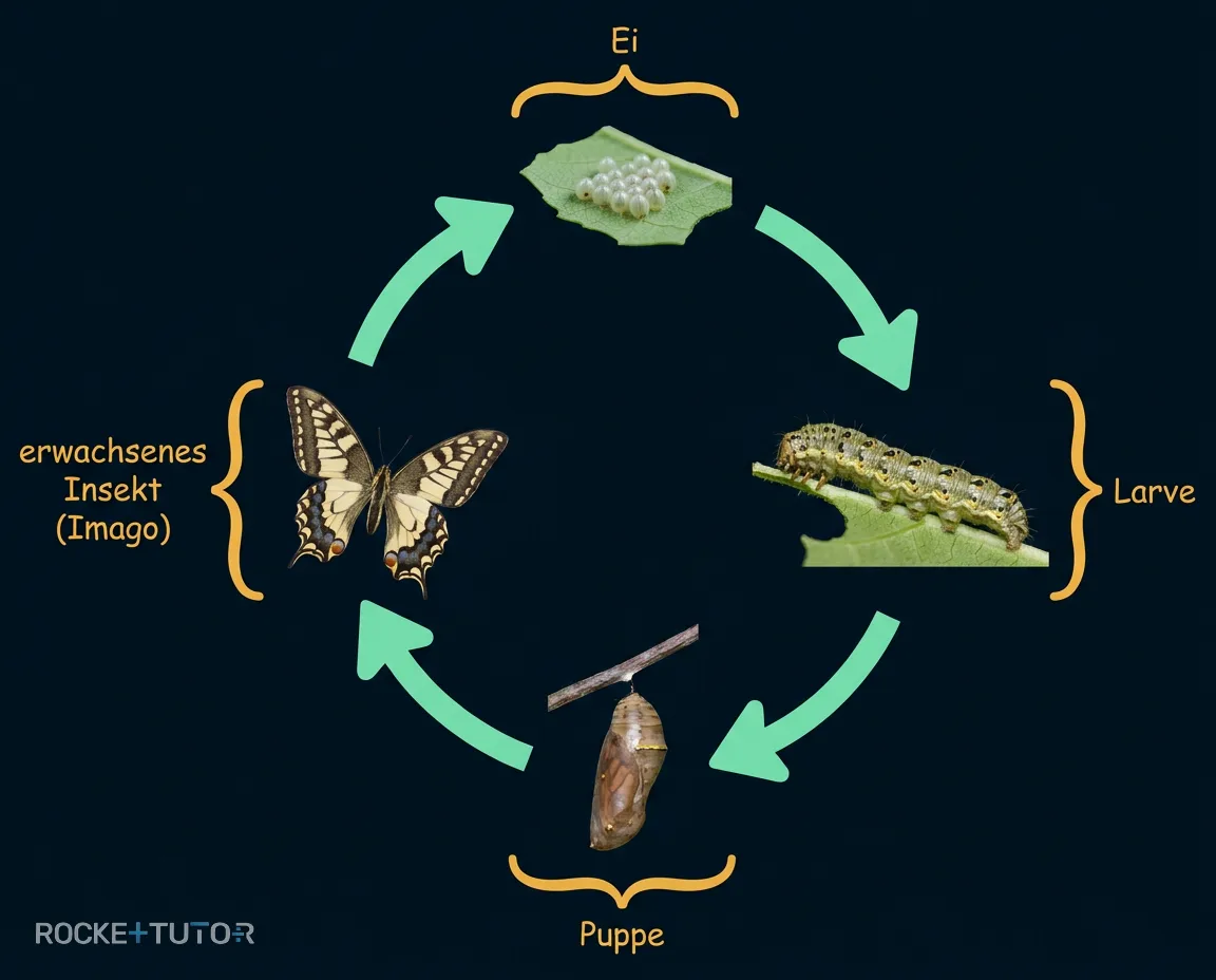 Lebenszyklus vollständige Metamorphose
