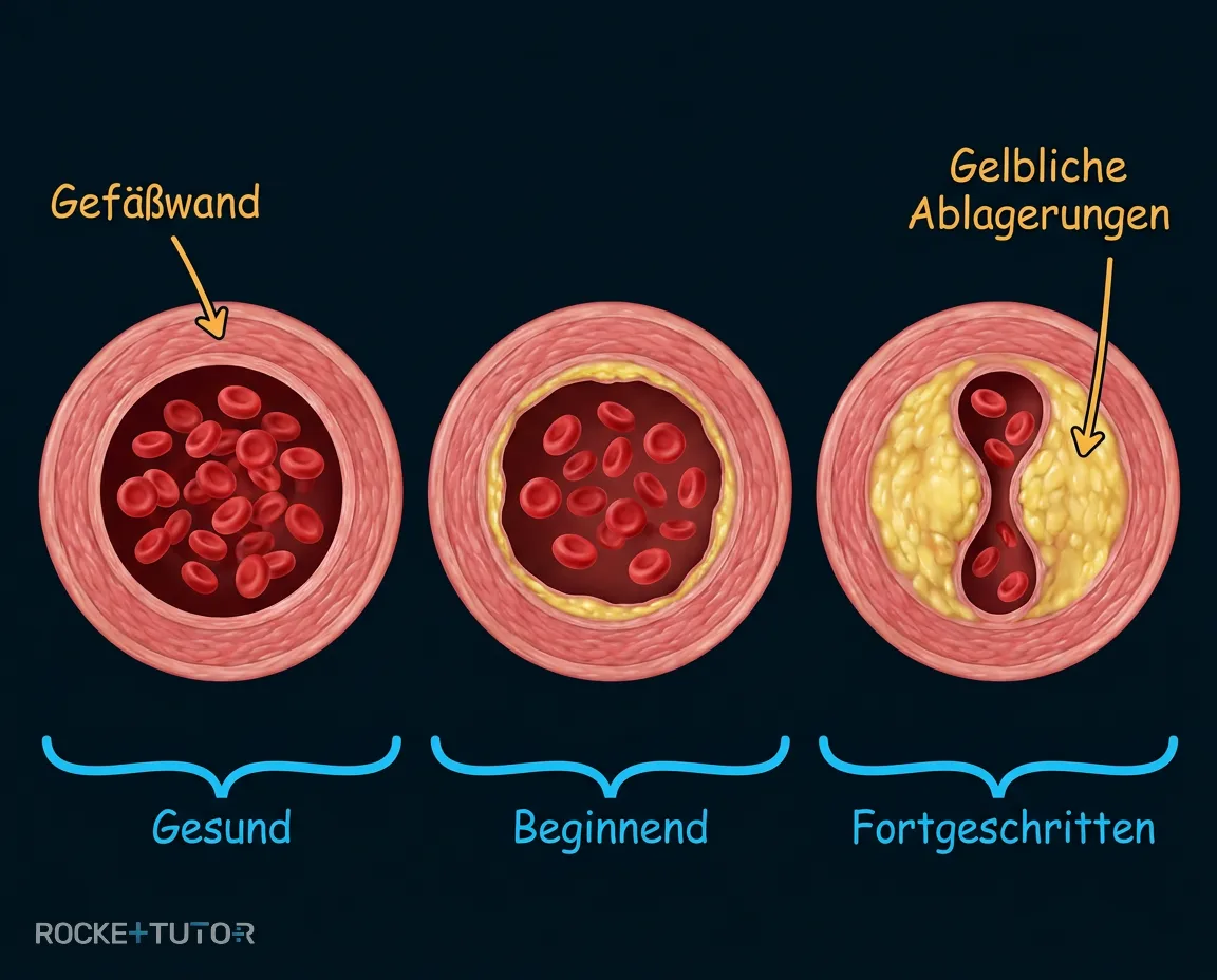 Verengtes Herzkranzgefäß durch Arteriosklerose