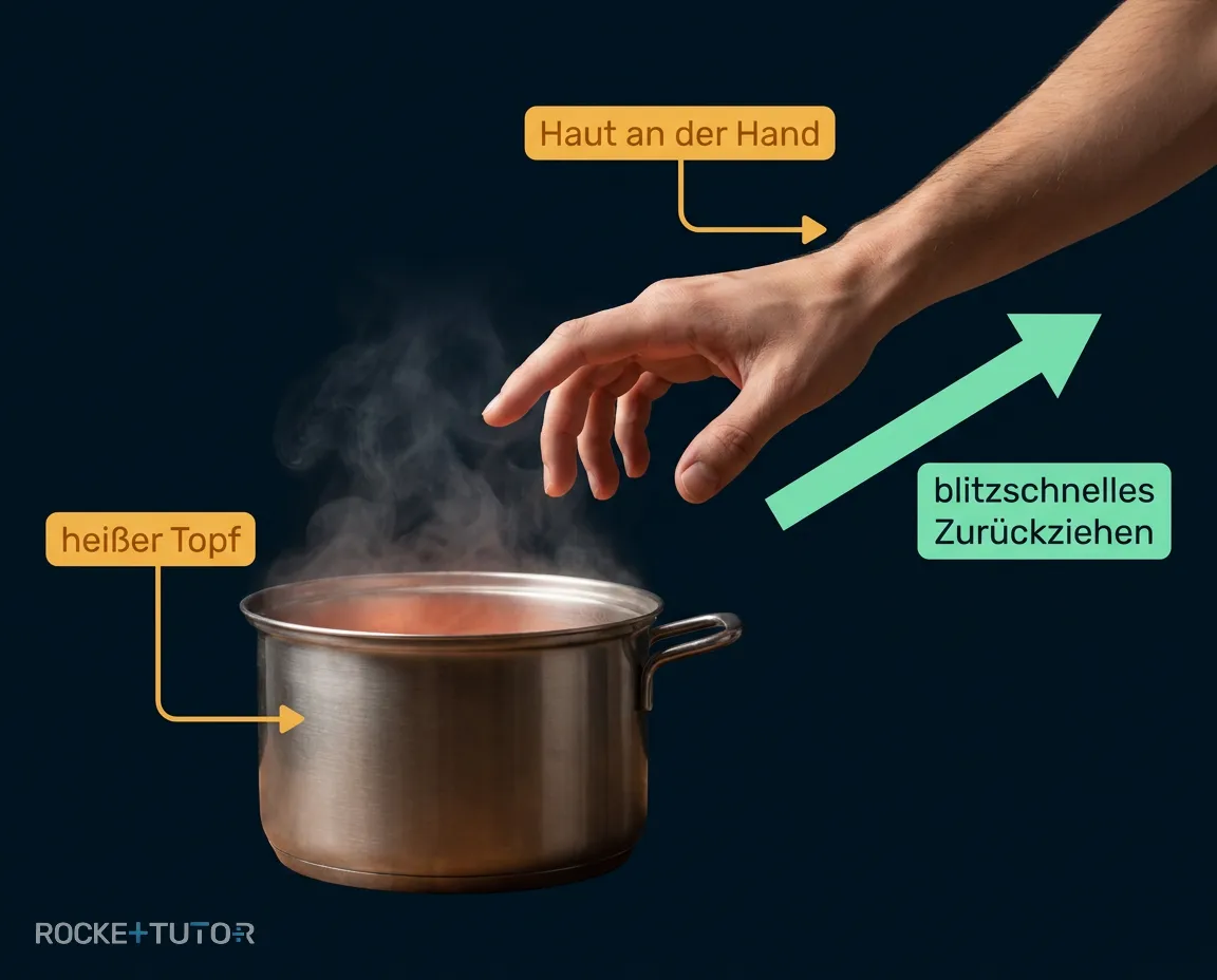 Schema Hand an heißem Topf