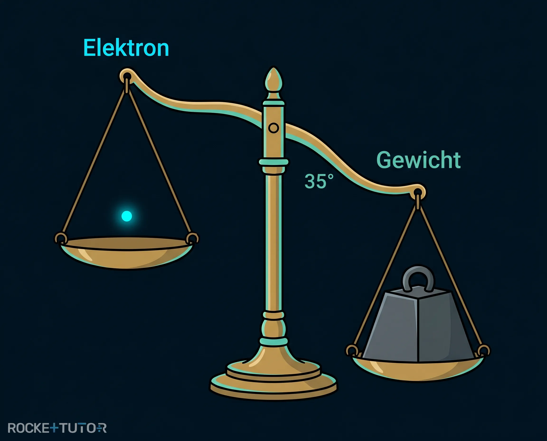 Elektron auf einer Waage