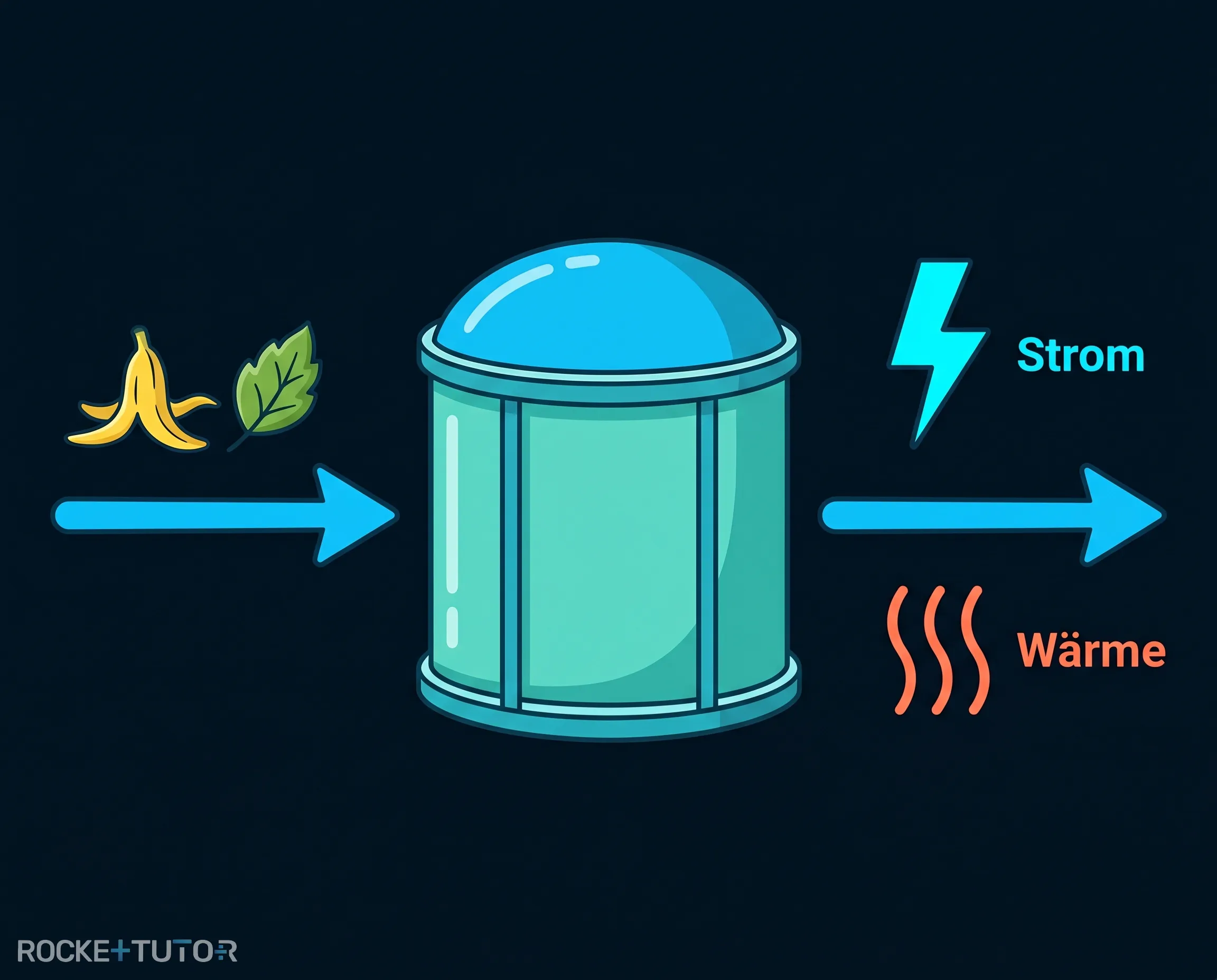 Schema einer Biogasanlage
