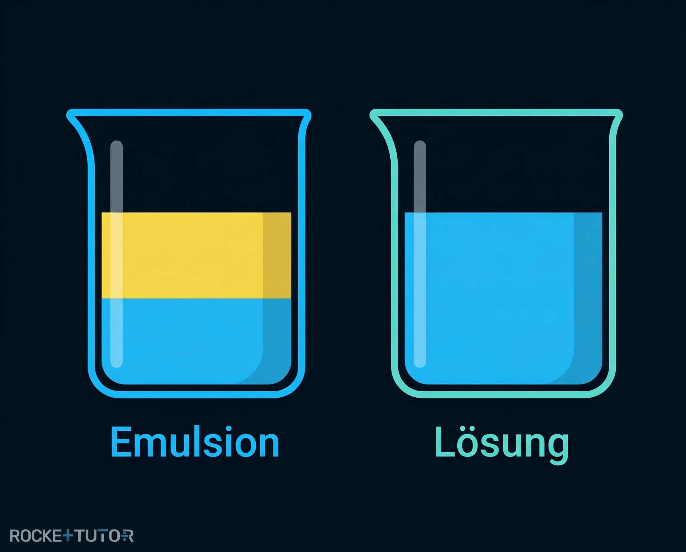 Öl in Wasser und Salzwasser