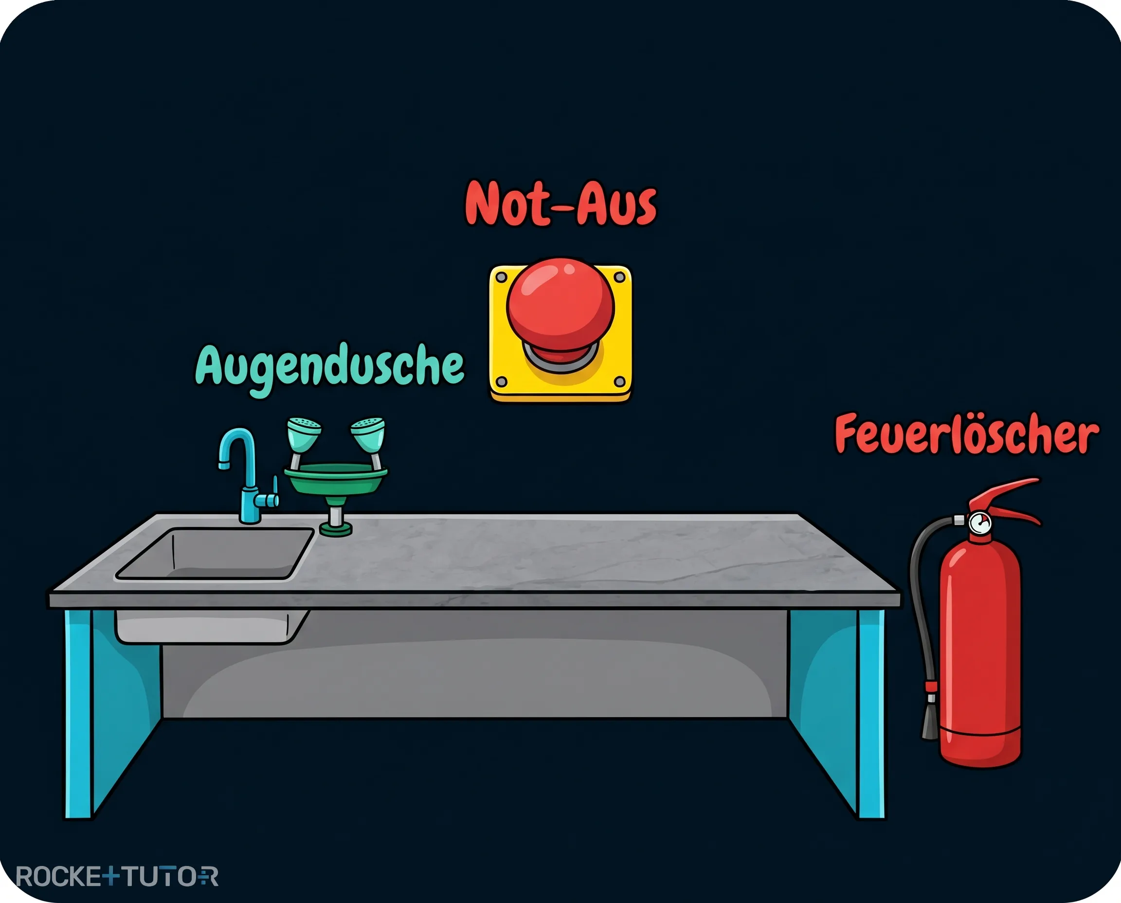 Sicherheitseinrichtungen im Chemieraum
