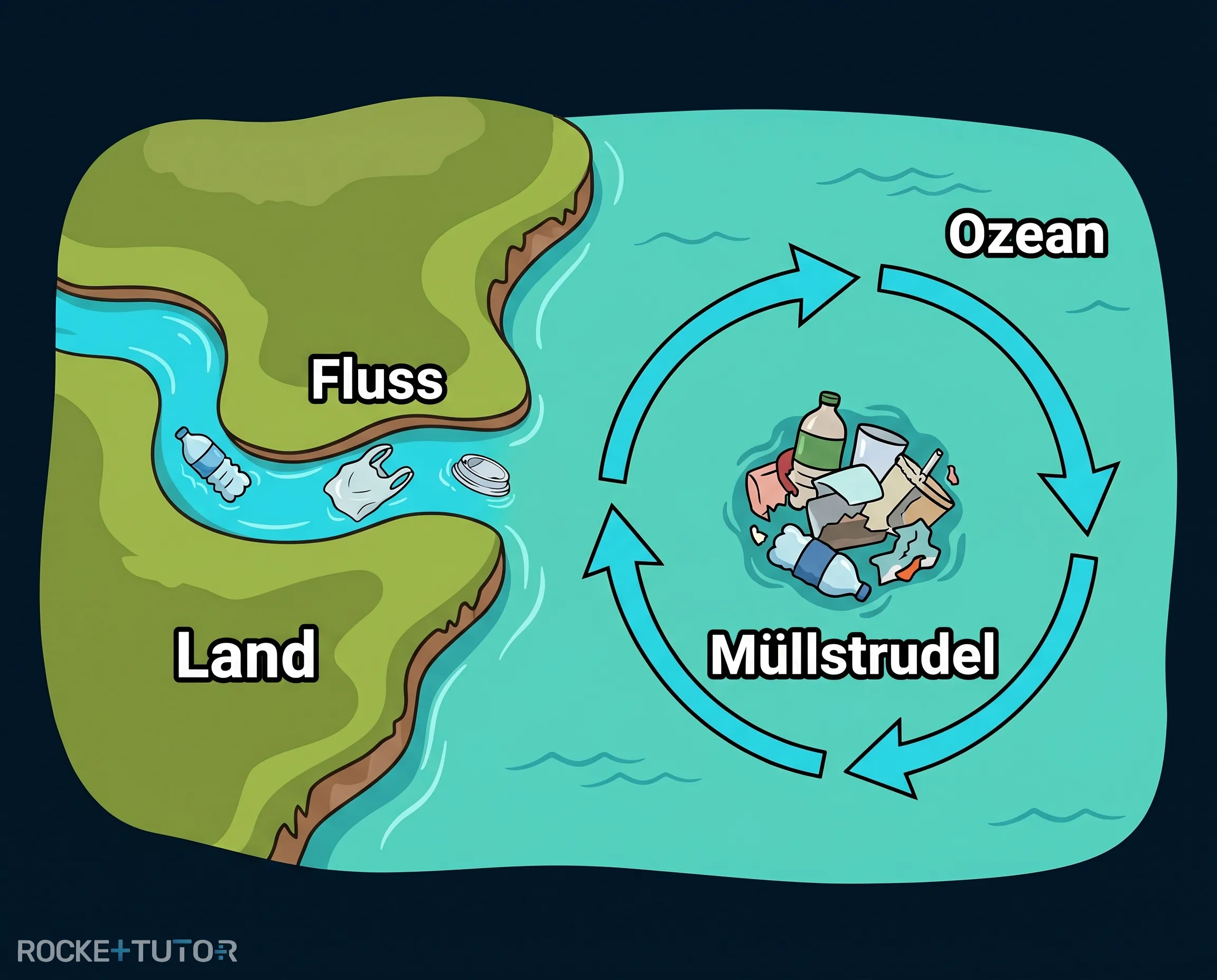 Pazifischer Müllstrudel im Ozean