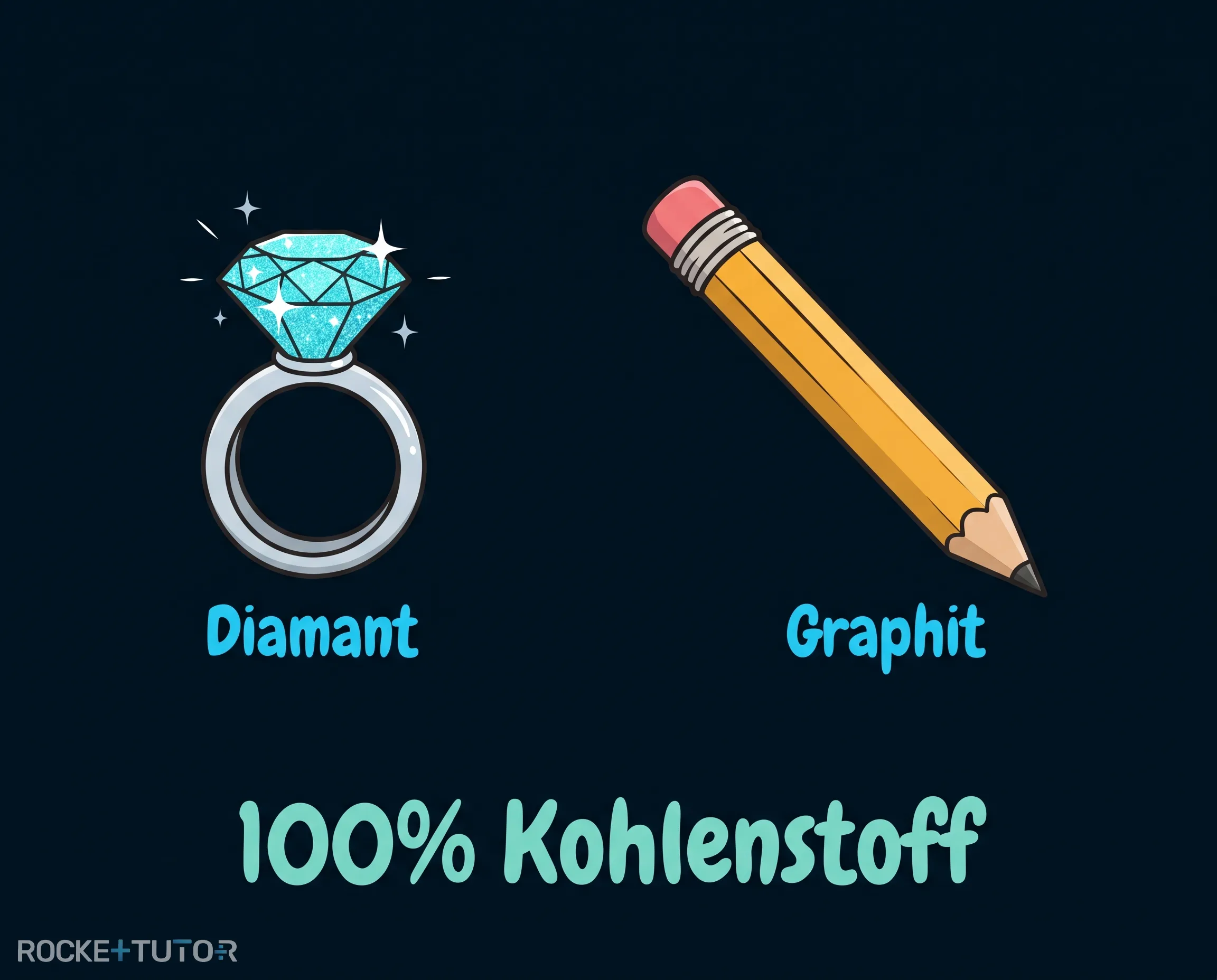 Diamant und Graphit Bleistift