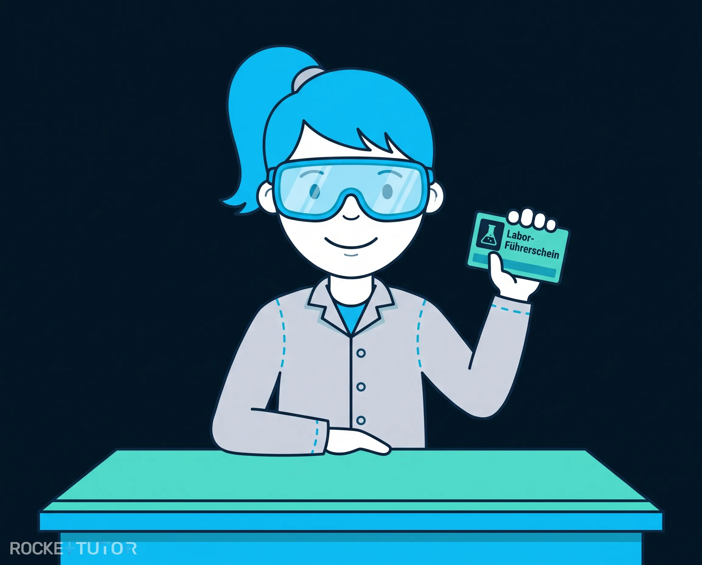 Schüler im Chemielabor mit Schutzbrille