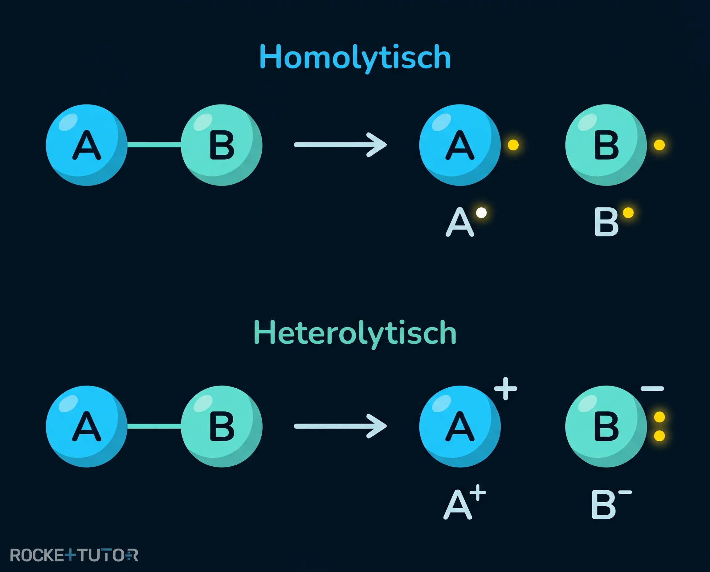 Homolytische und heterolytische Spaltung