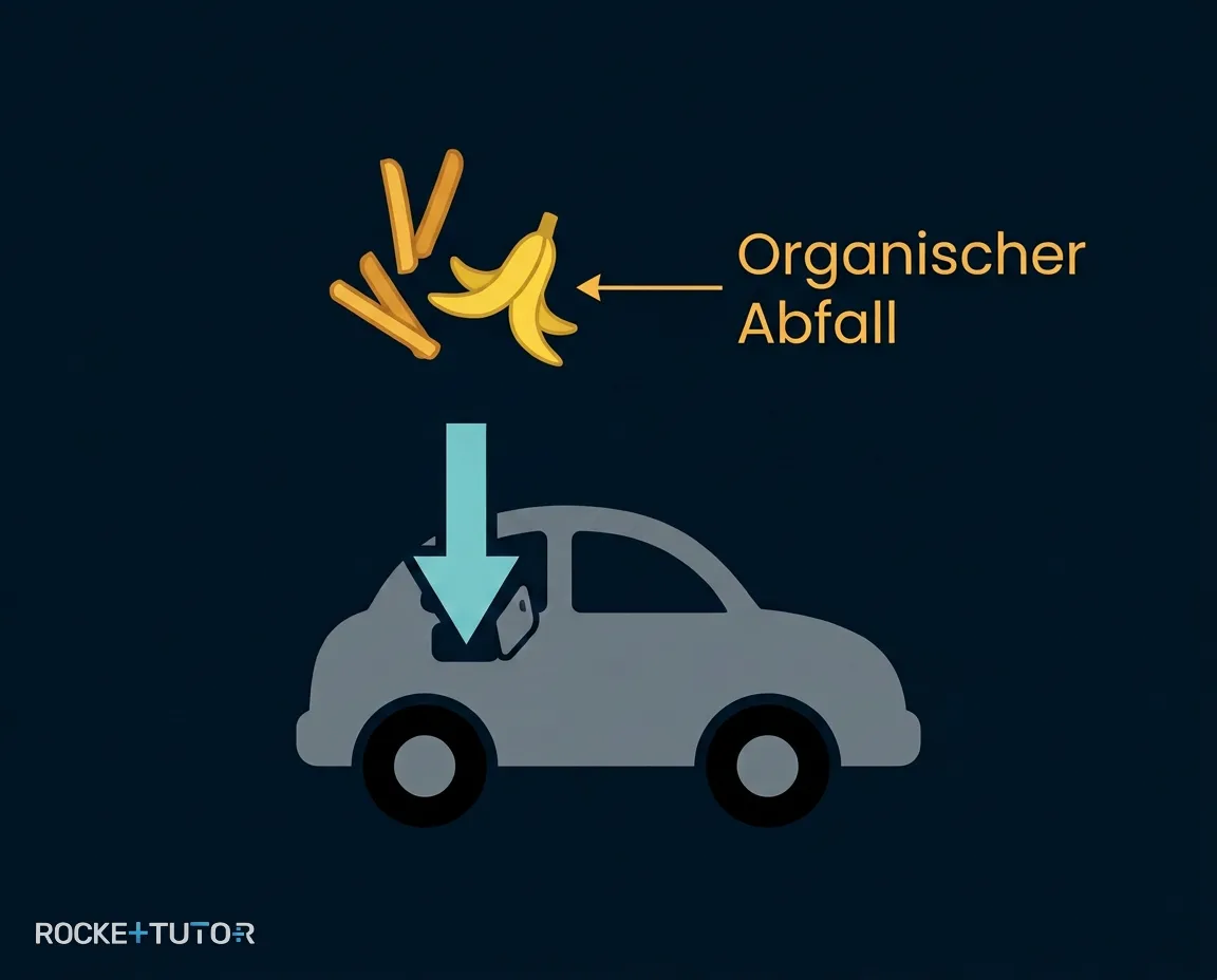 Auto mit Bananenschalen