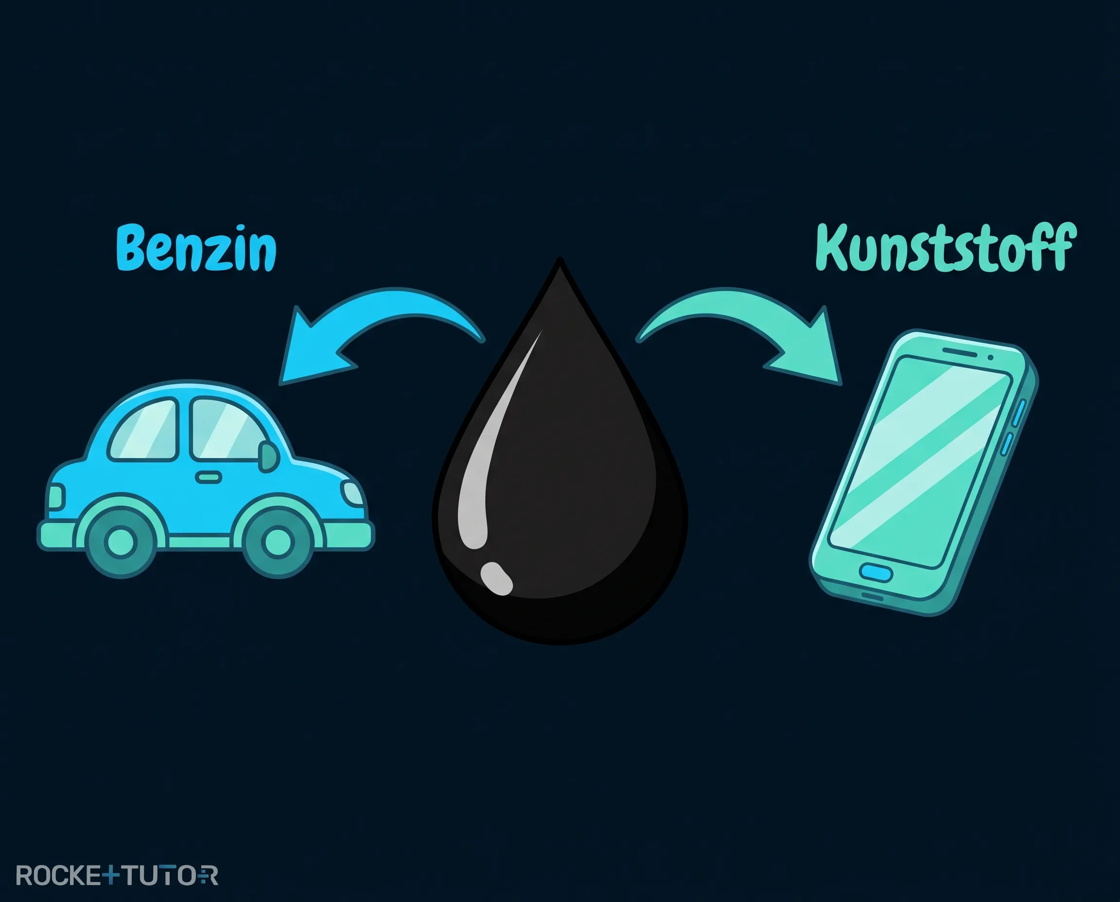 Erdöl als Basis für Benzin und Plastik