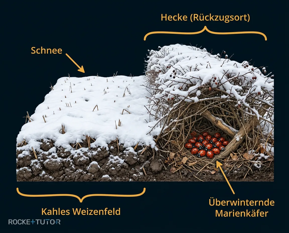 Hecken als Rückzugsort für Marienkäfer