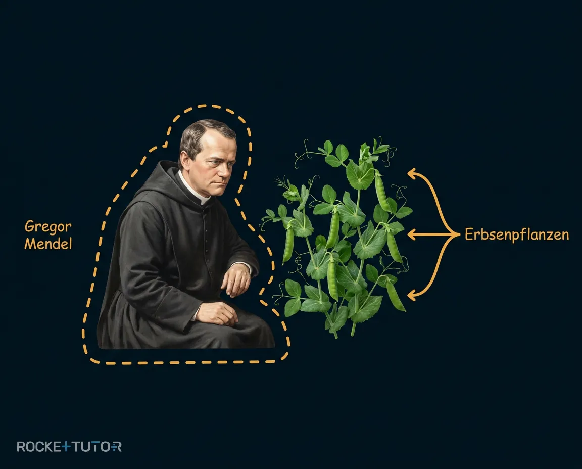 Mönch Gregor Mendel im Klostergarten