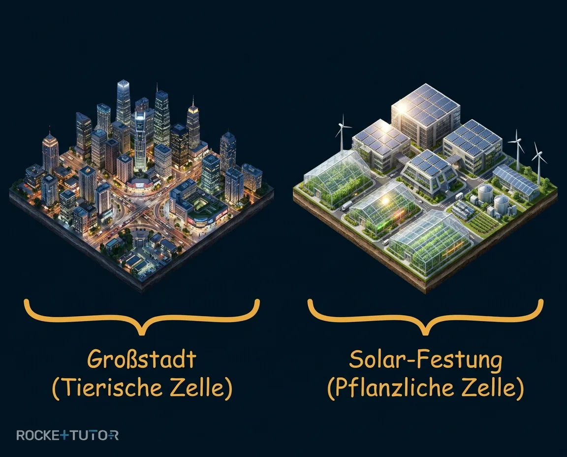 Zellen und Organellen im Vergleich