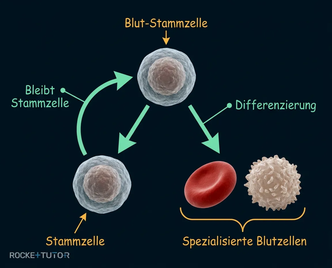Teilung einer Blut-Stammzelle