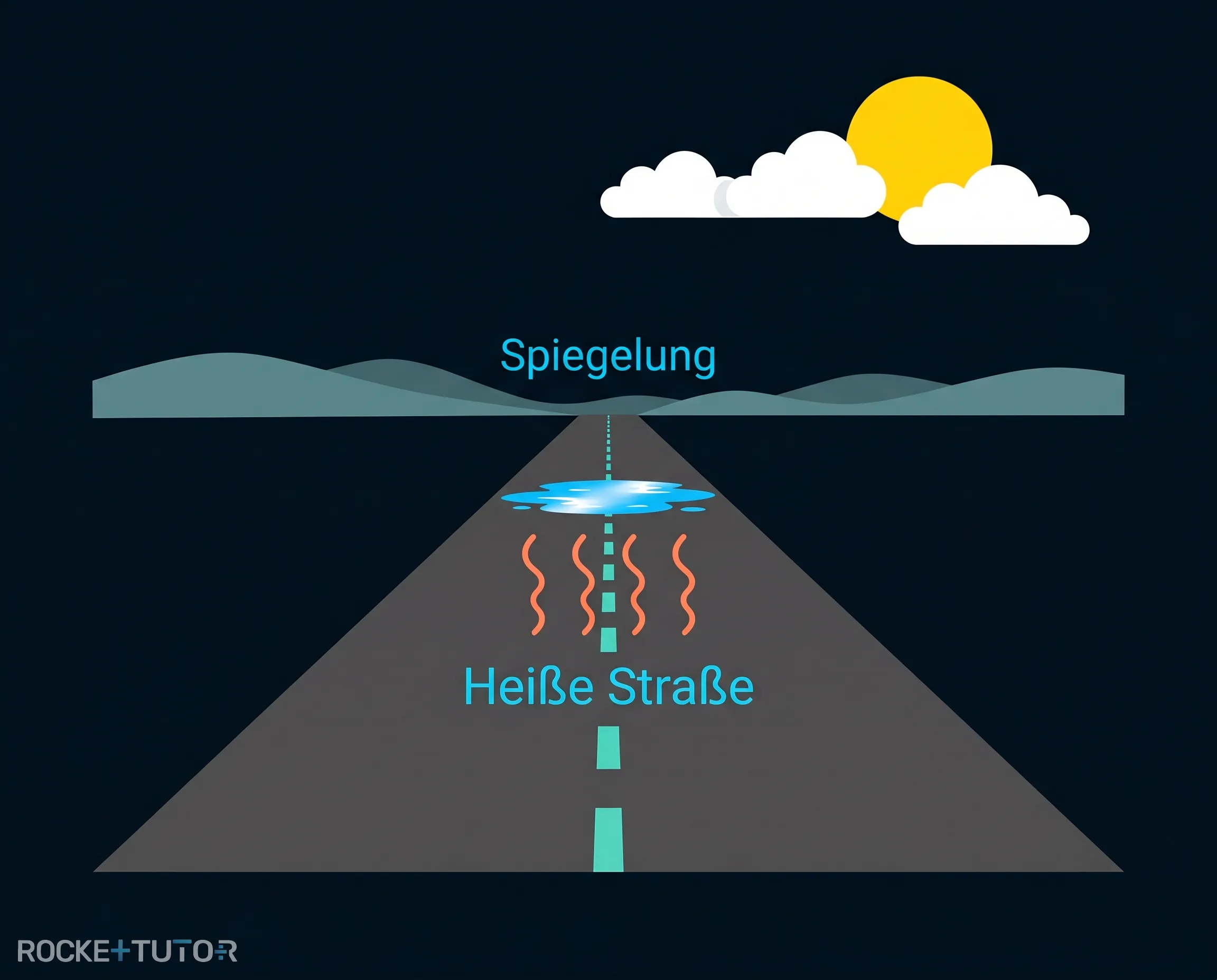 Flimmernde Luft über heißer Straße
