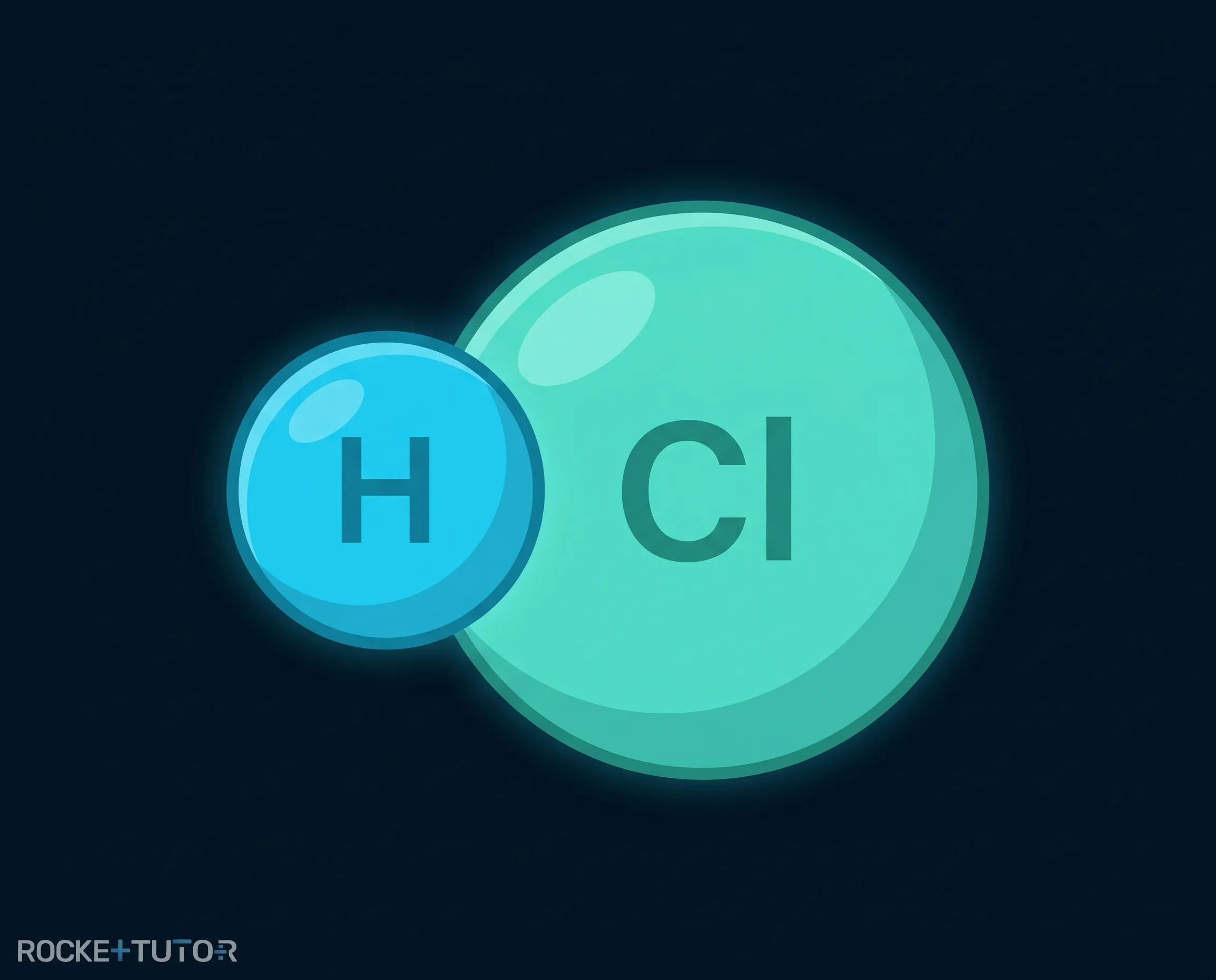 Molekülmodell von Chlorwasserstoff