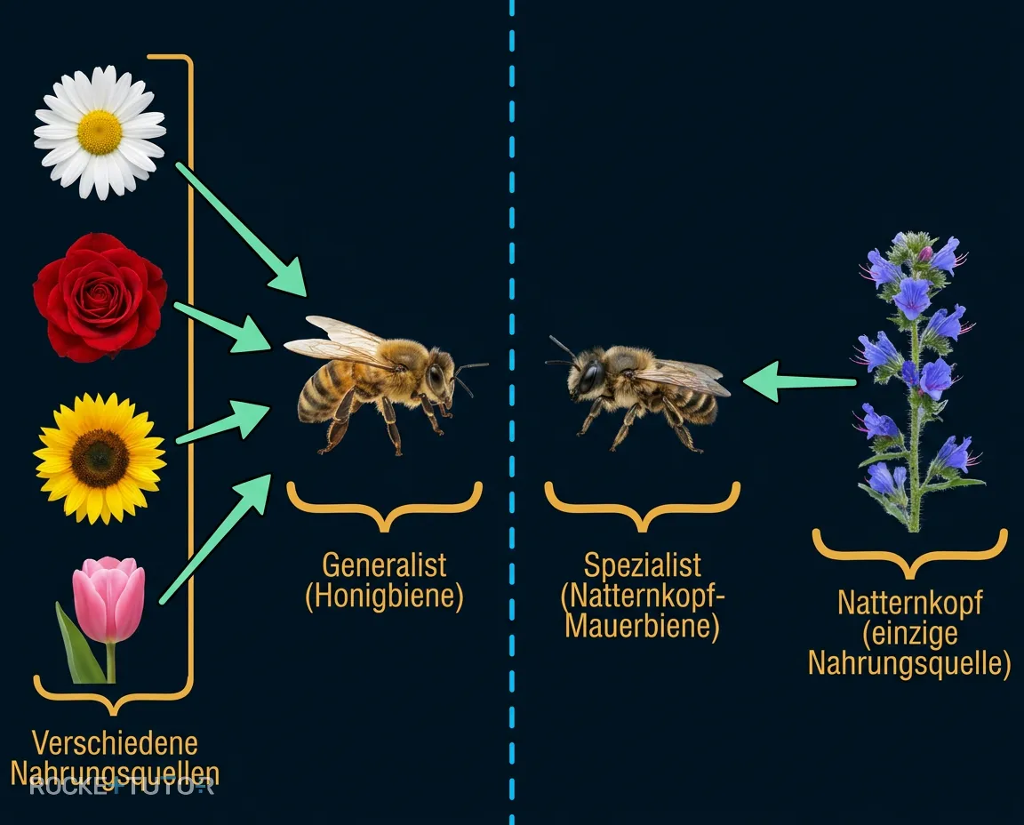 Spezialisierte Biene auf Pflanze