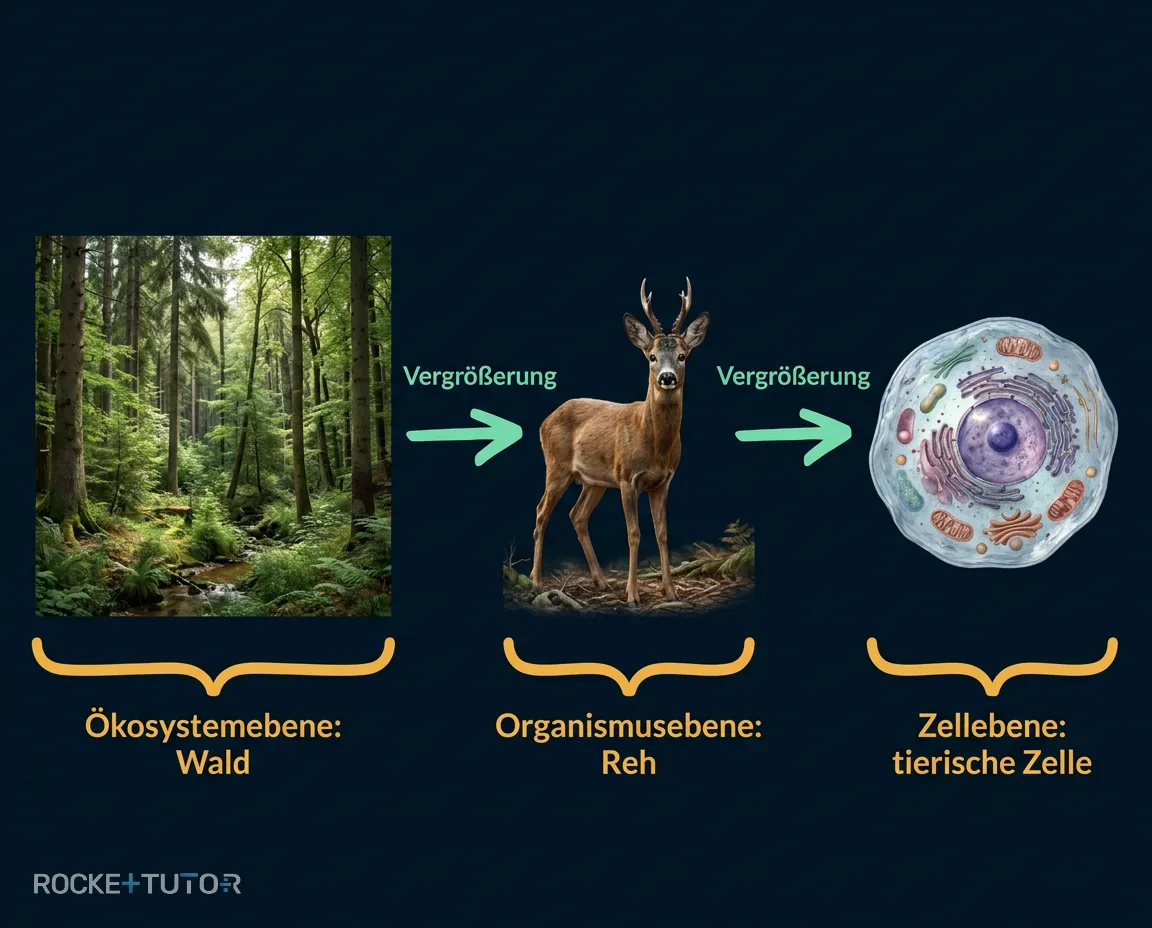 Systemebenen Zelle Organismus Ökosystem