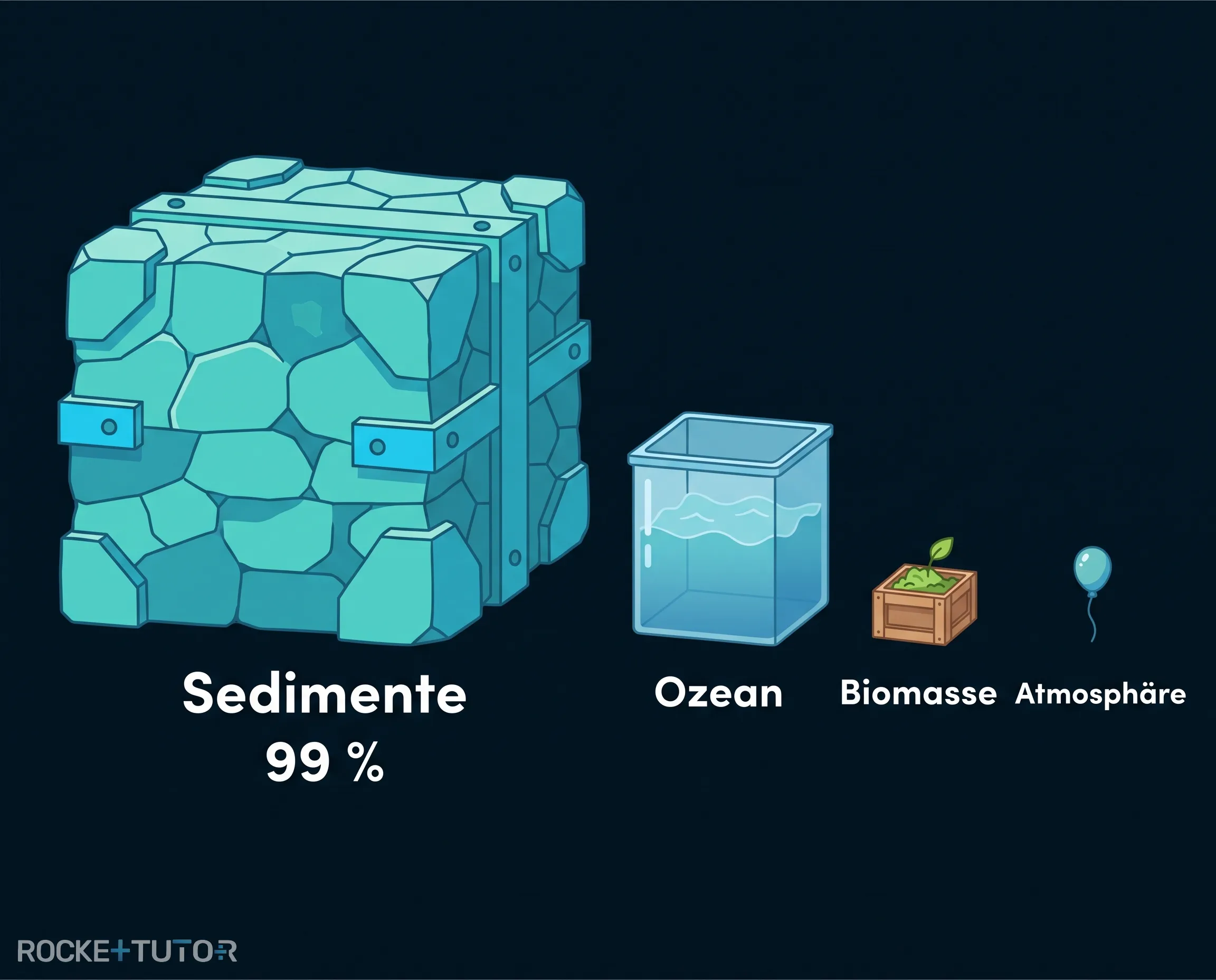 Diagramm der vier Kohlenstoffspeicher