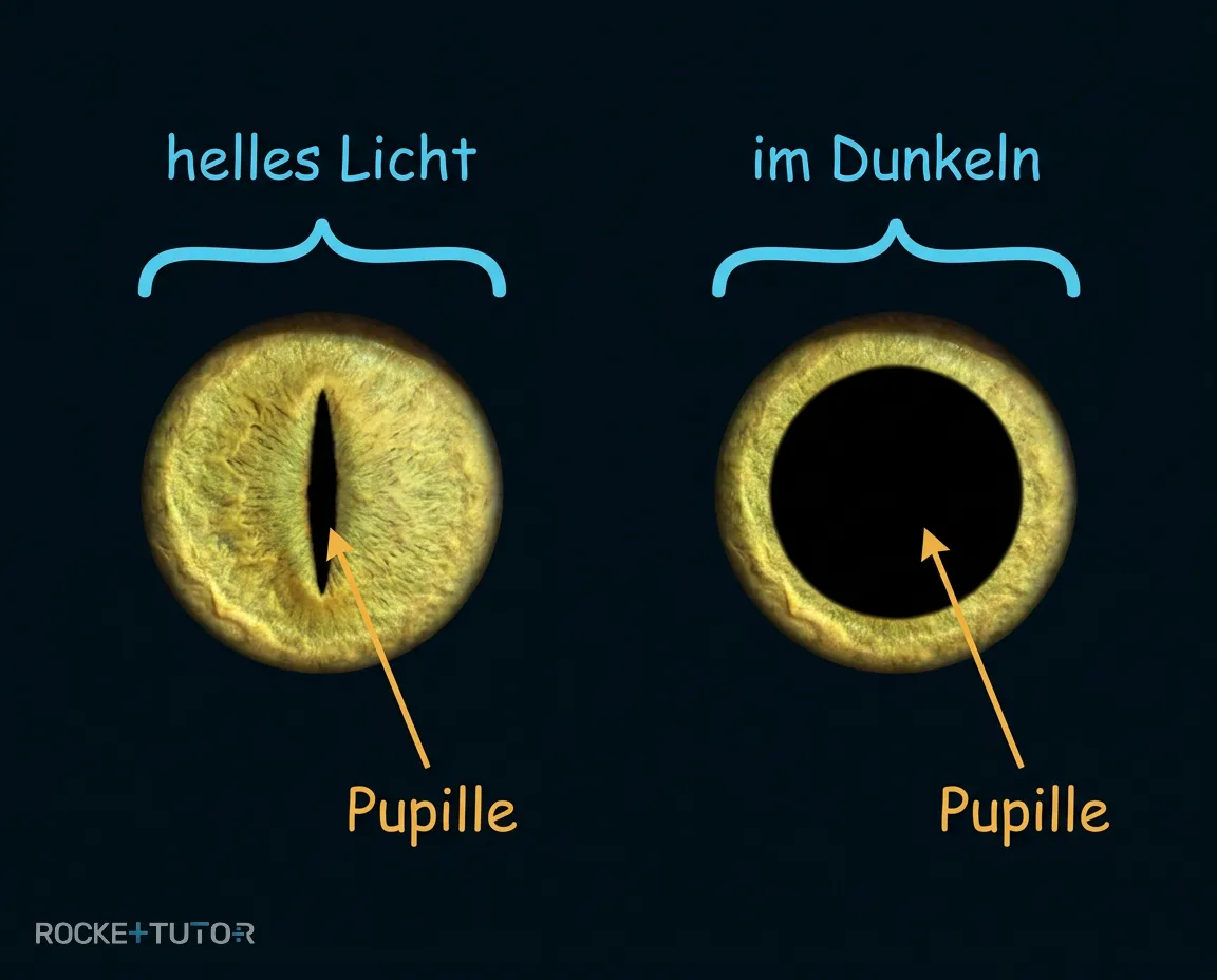 Katzenauge mit Schlitzpupille und runder Pupille
