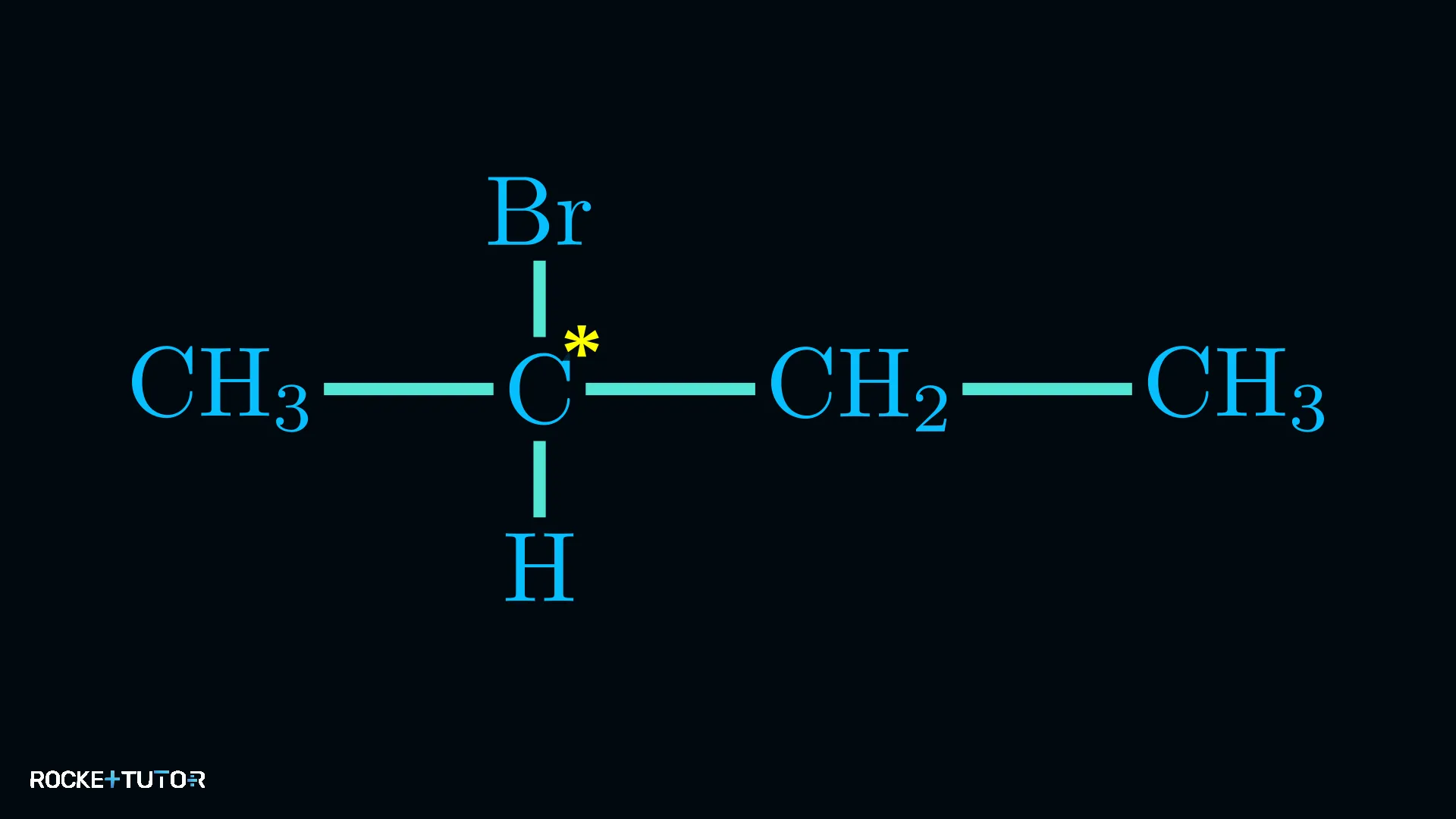 Molekül 2-Brombutan mit Sternchen
