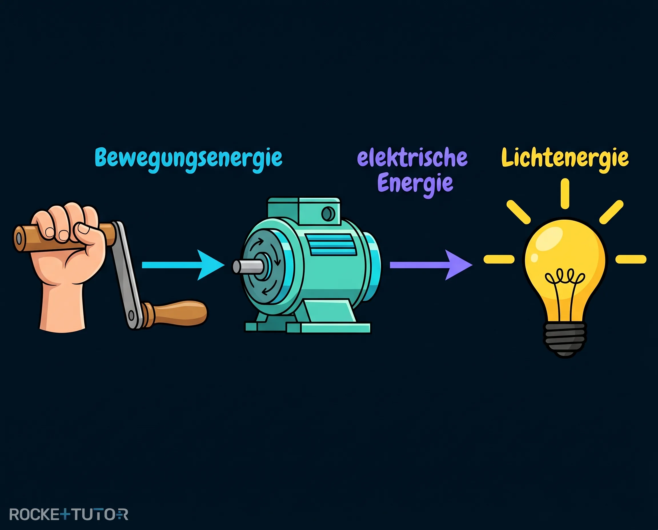 Energiekette mit Pfeilen