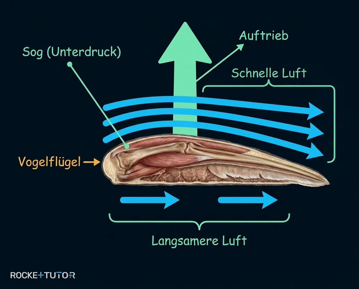 Querschnitt eines Vogelflügels