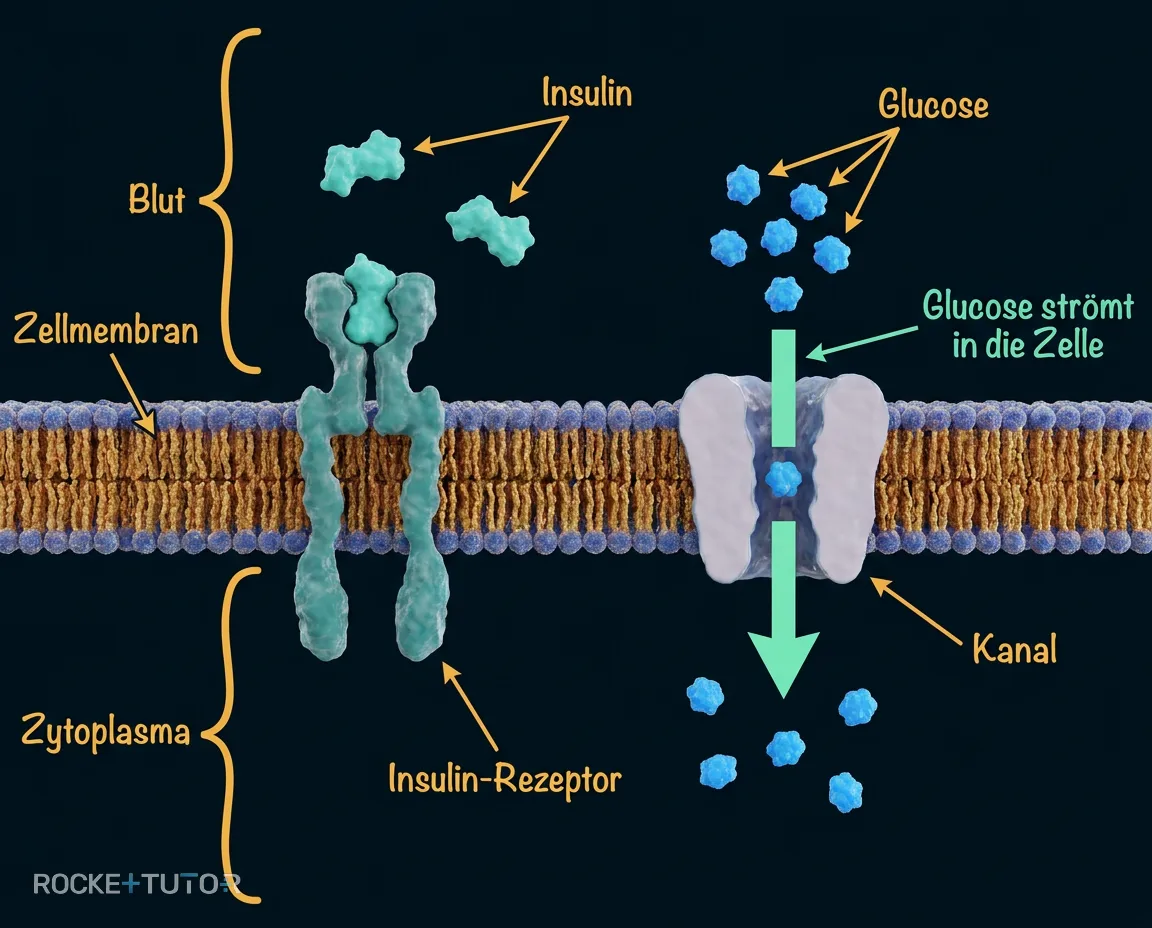 Insulin bindet an Rezeptor