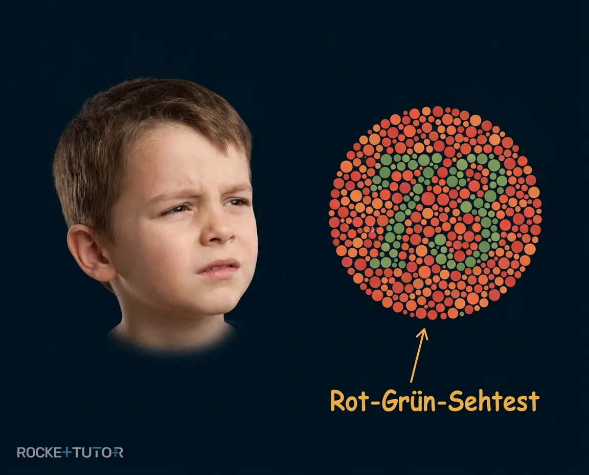 Junge mit Rot-Grün-Sehschwäche