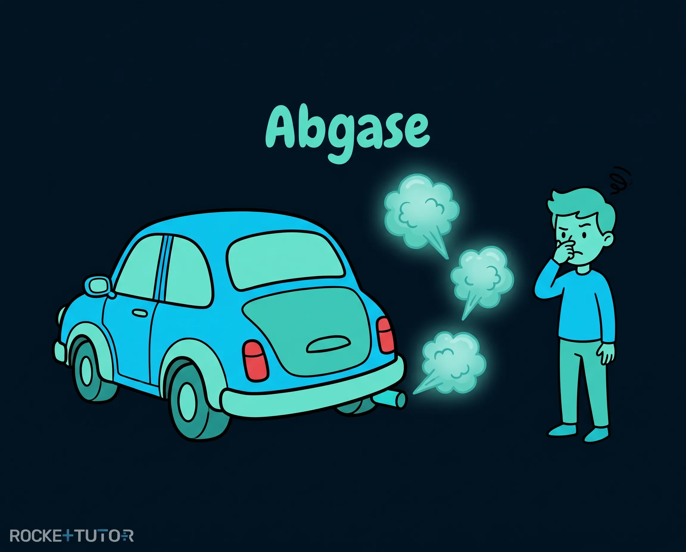 Autoauspuff mit Abgasen